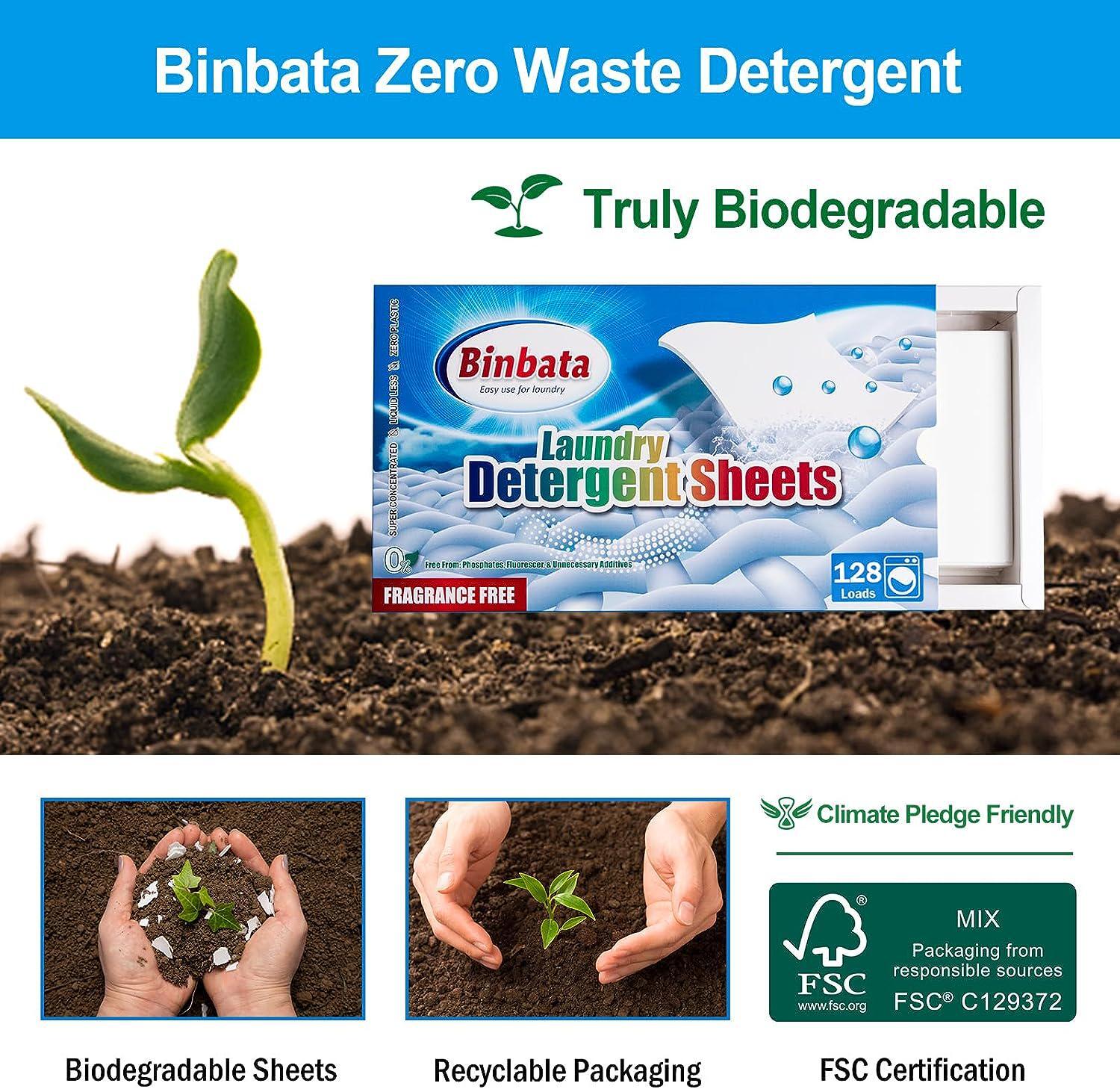 Laundry Detergent Sheets, Up To 128 Loads Hypoallergenic Eco-Friendly Unscented