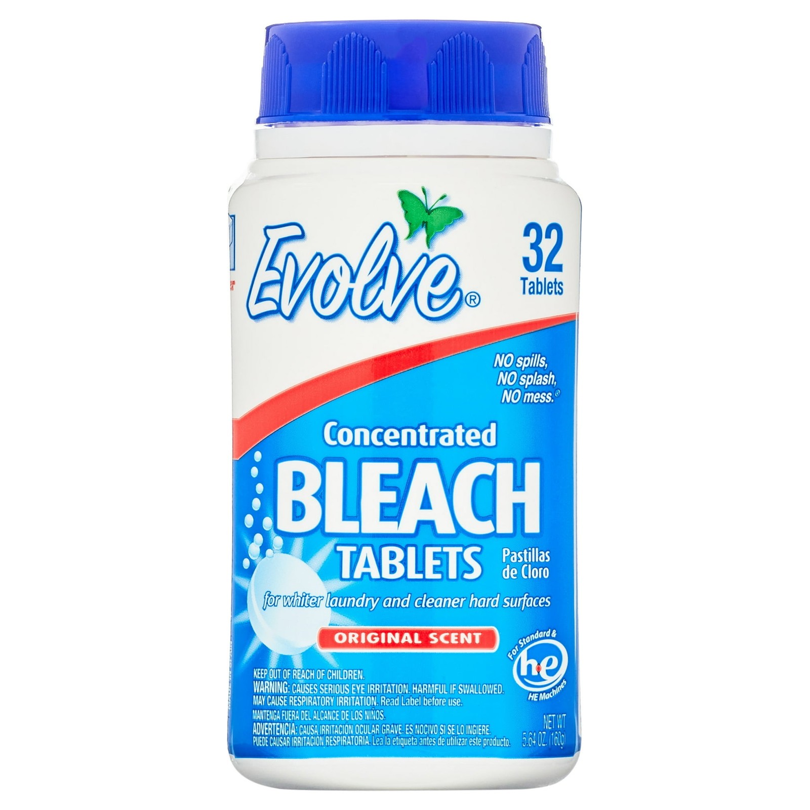 Evolve Ultra Concentrated Bleach Tablets, Original Scent, 64 Total Count