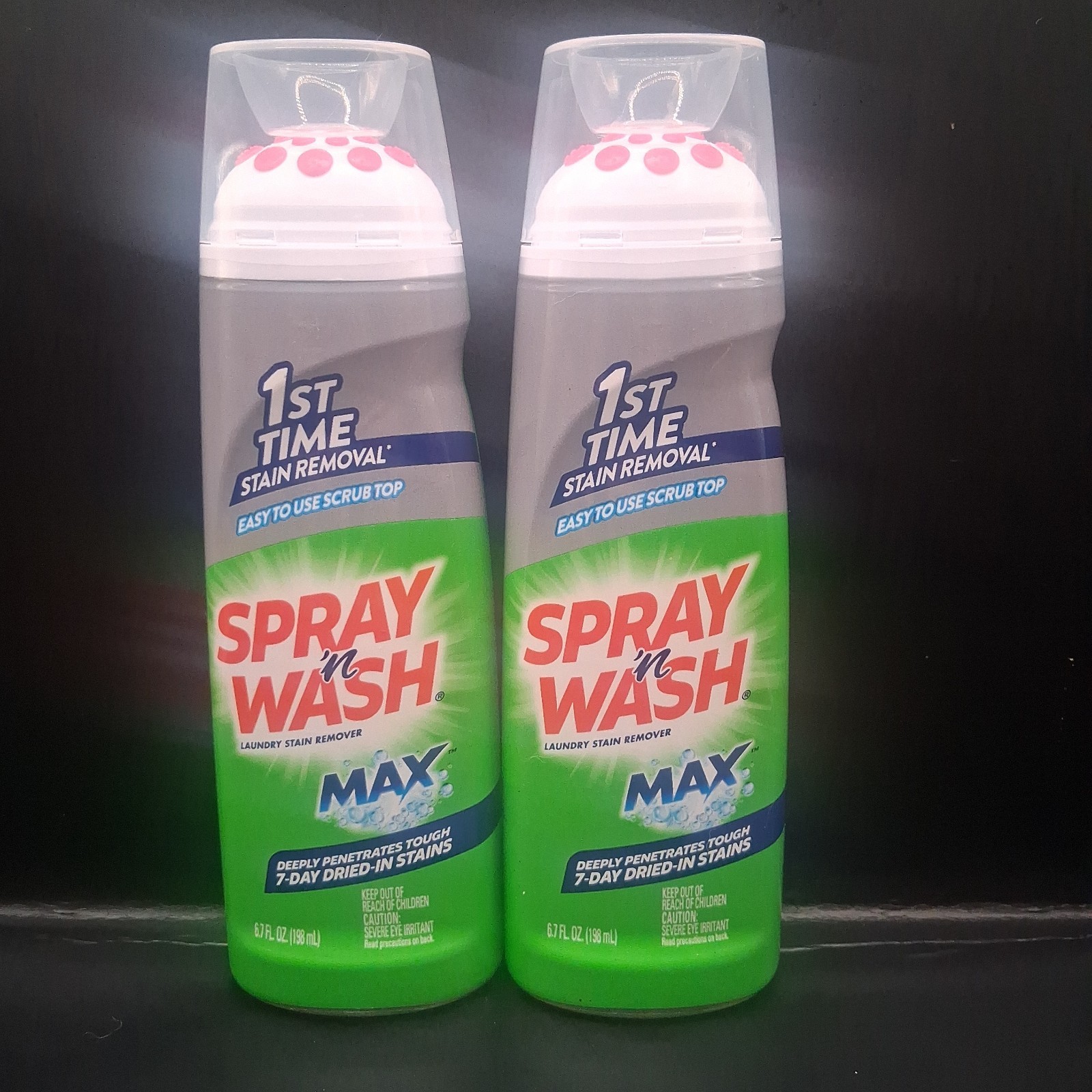 2 NEW Spray n Wash Max Laundry Stain Remover Gel Stick, Easy To Use, Scrub Top