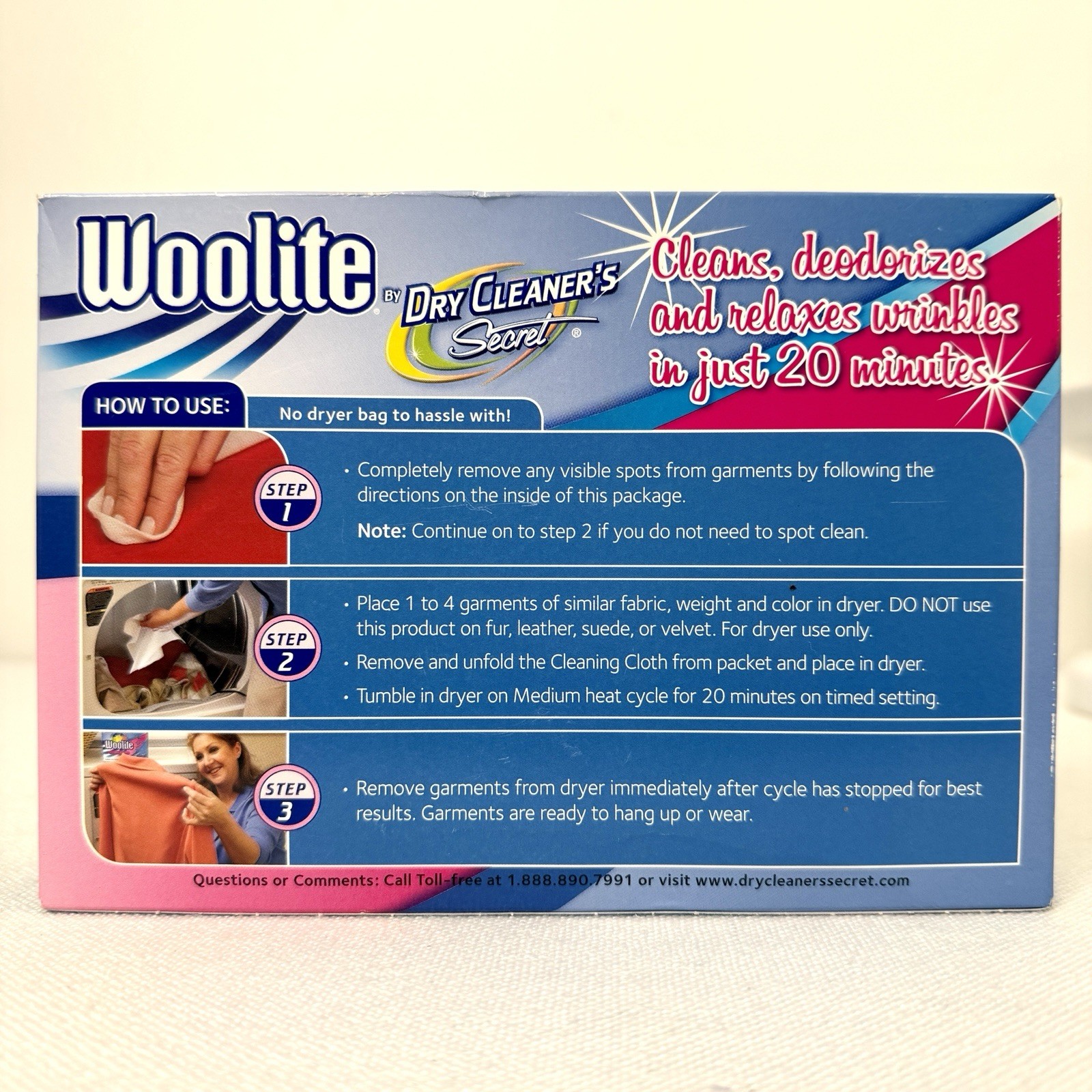 Woolite Dry Clean At Home Dry Cleaner’s Secret 1 Full Box 6 Cloths New