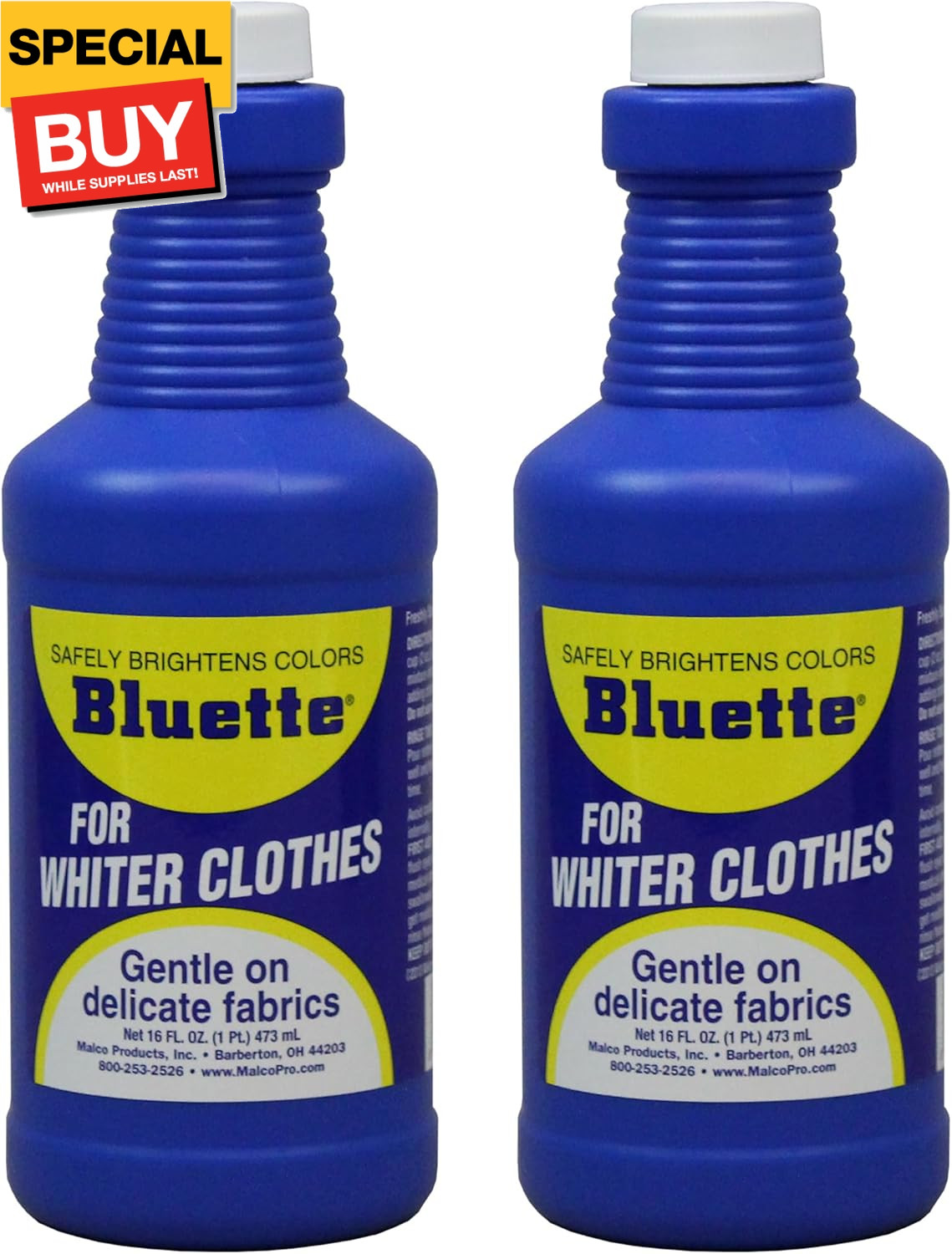Laundry Bluing (2 Pack) – Laundry Detergent Whitener/Safe & Gentle For Delicate