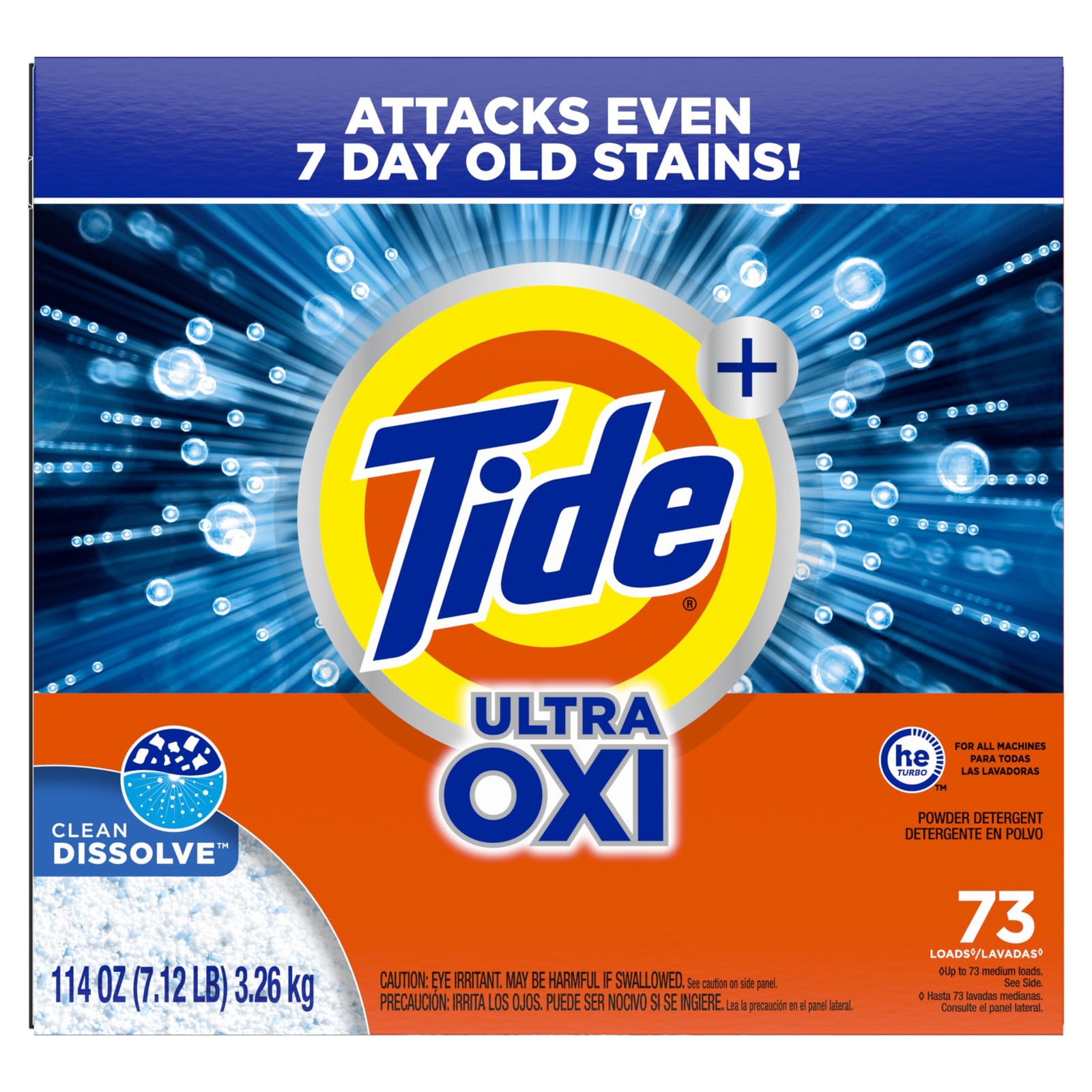 Tide Ultra OXI Powder Laundry Detergent 114 Ounce (Pack of 1)