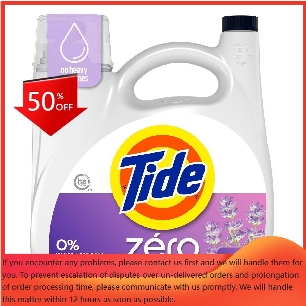 Tide Zero Soft Lavender HE Cleaning Concentrated Detergent 113 Loads – 149 fl oz