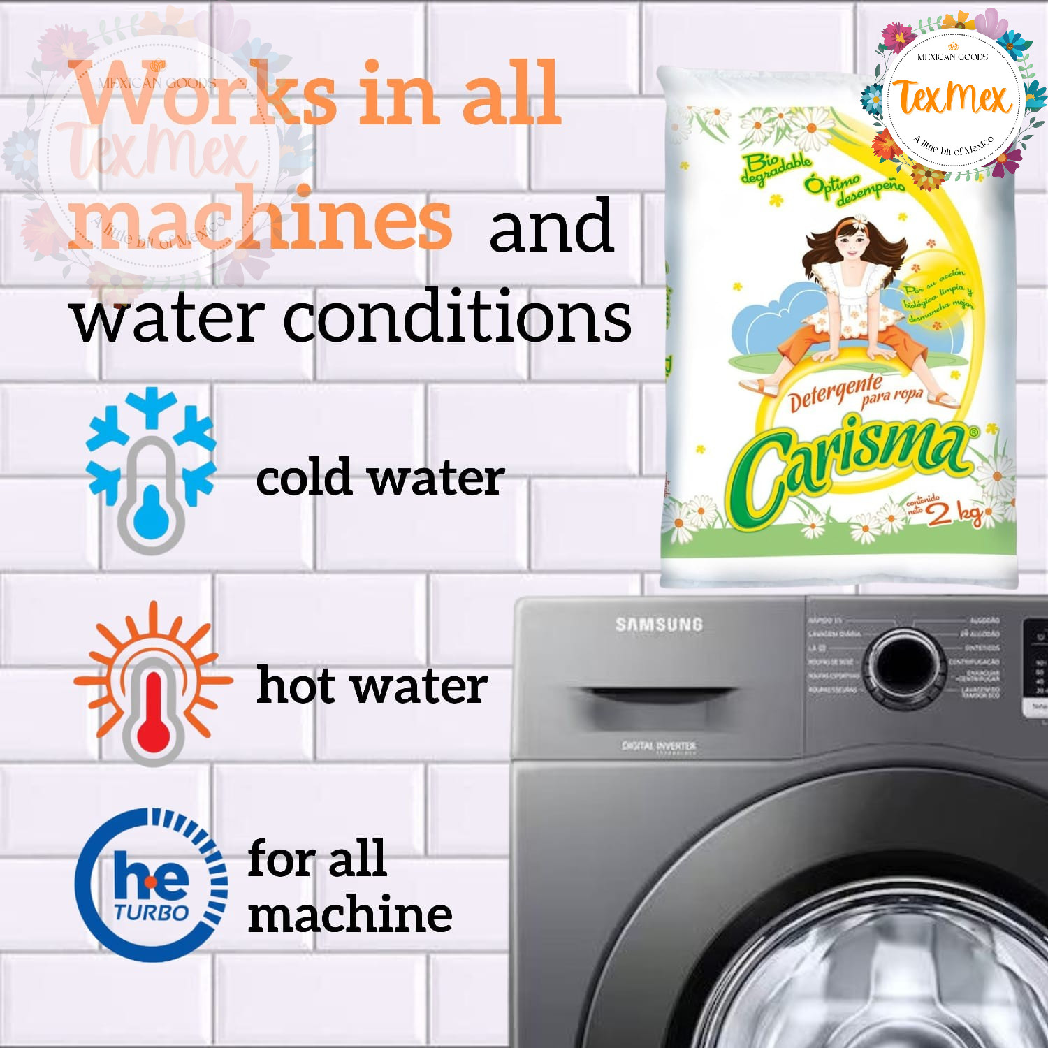 CARISMA 2K POWDER LAUNDRY DETERGENT BAG FAST STAIN REMOVER BIODEGRADABLE