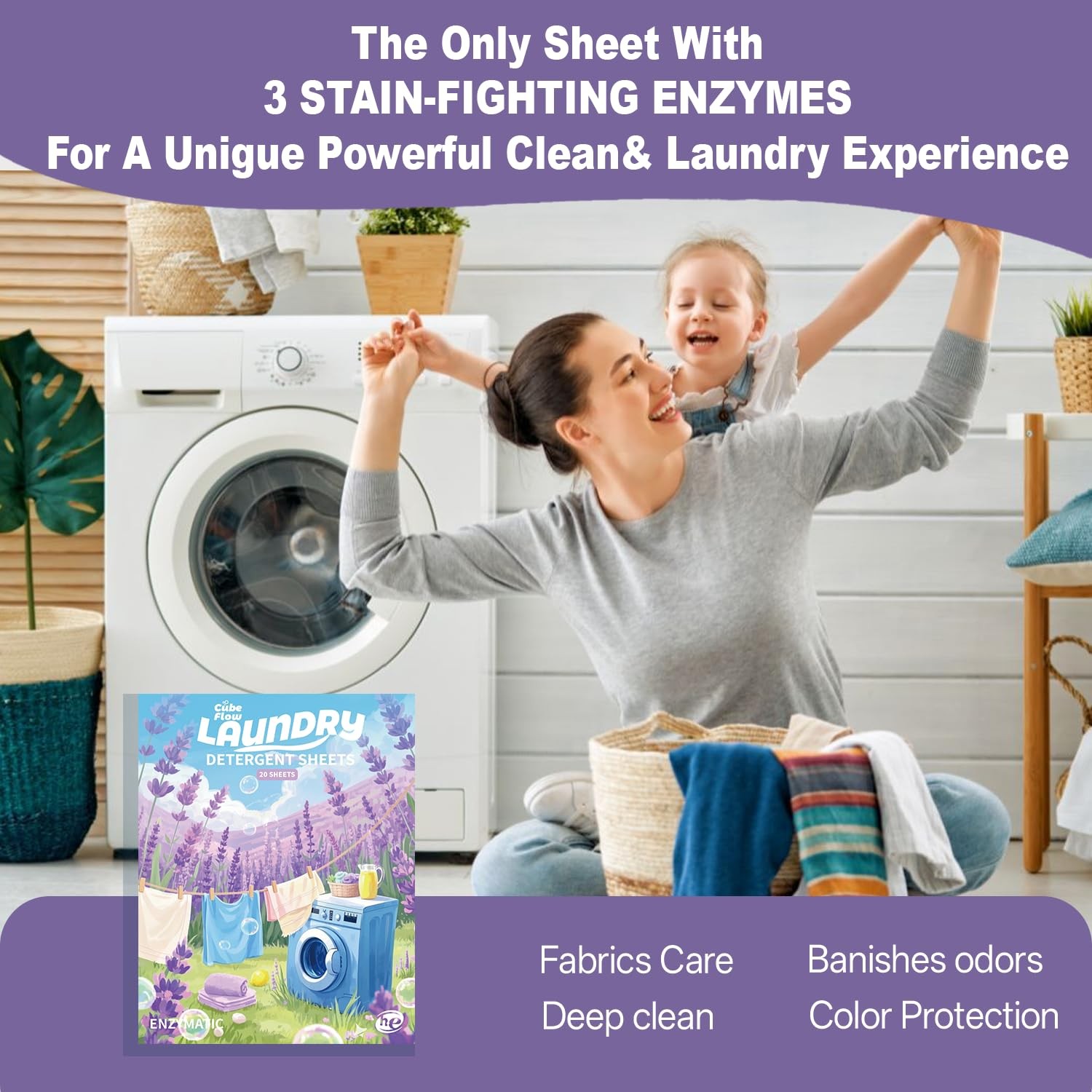 Laundry Detergent Sheets, 40 Loads, Lavender Scent