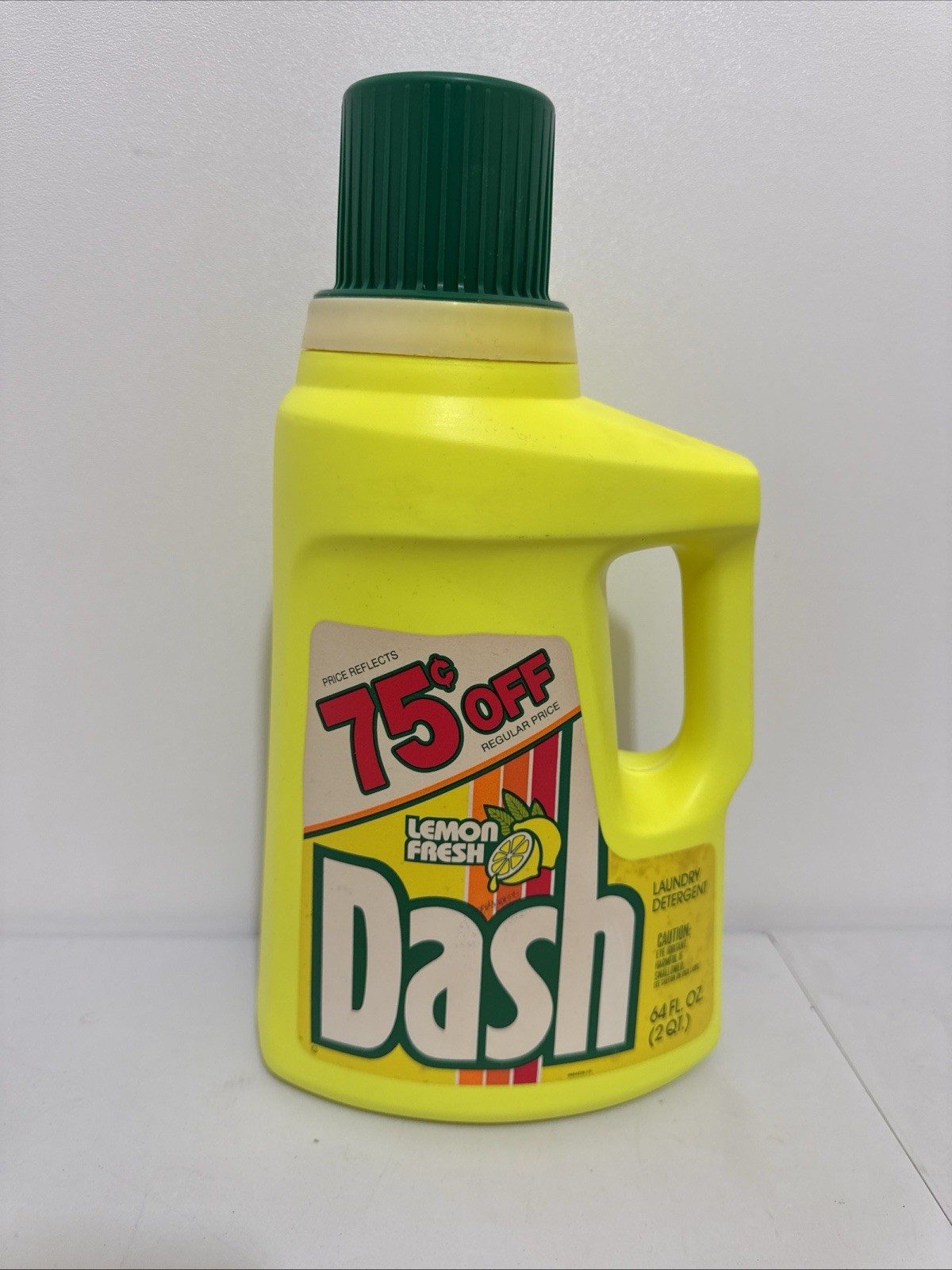 Lemon Fresh Dash Fights Dirt & Odors Laundry Detergent 64 Fl Oz. 1989 95% Full