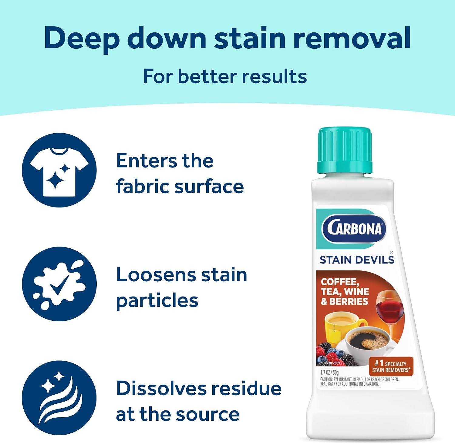 Stain Devils #8 (1.7 Fl Oz), Targeted Spot Cleaner for Coffee, Tea, Wine & Juice