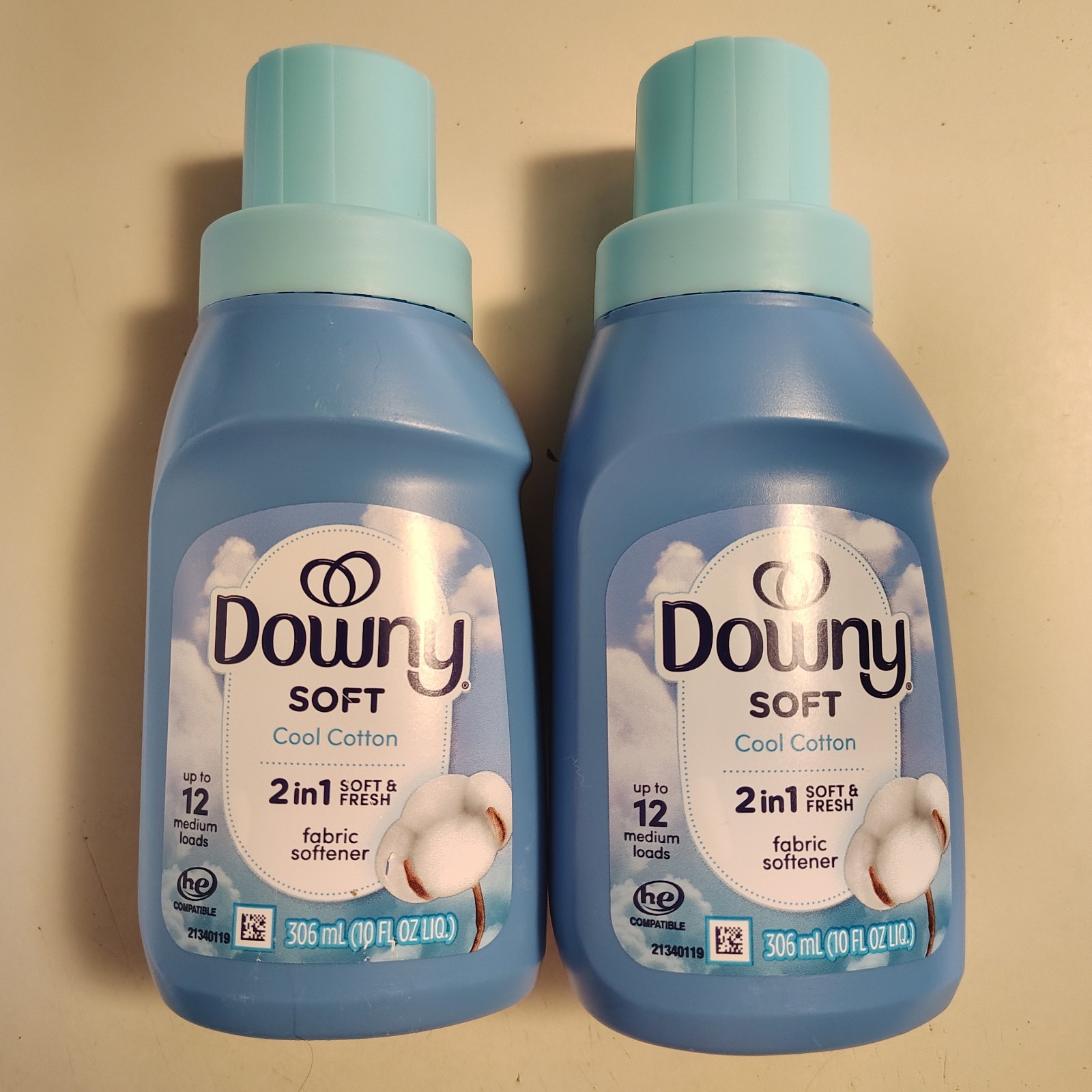 Downy Soft Cool Cotton 2-in-1 Fresh & Soft Fabric Softener (X2) 10FL OZ ⏭️🆓📦✈️
