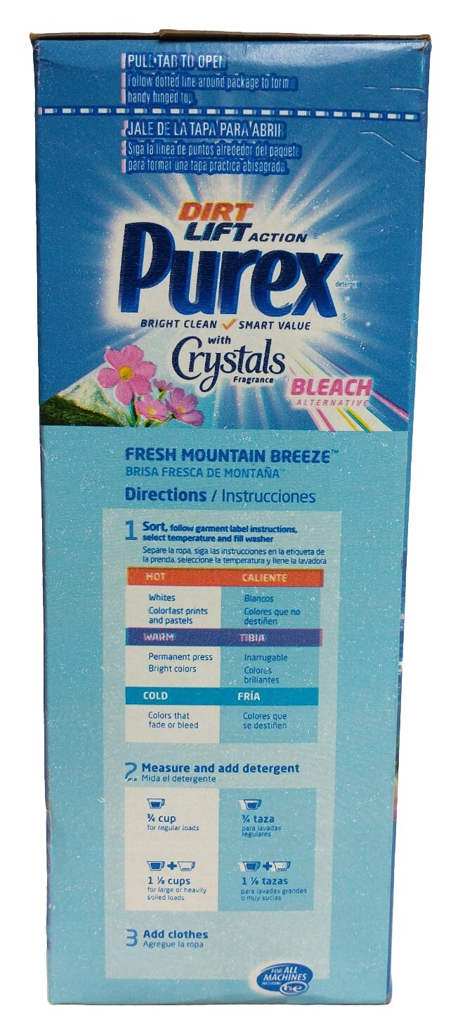 1 Box 4lb Purex 70 Oz Dirt Lift Action Crystals Fresh Mountain Detergent Breeze