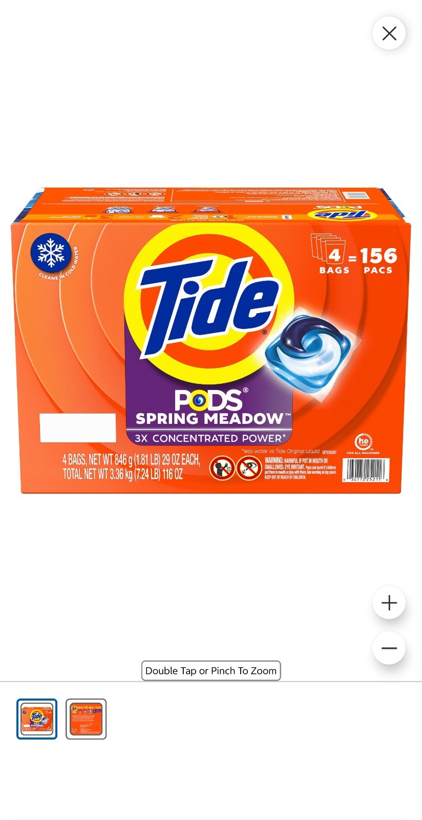 New Tide1 PODS Laundry Detergent Pacs – Spring Meadow, 156 ct Pods, Stain Free