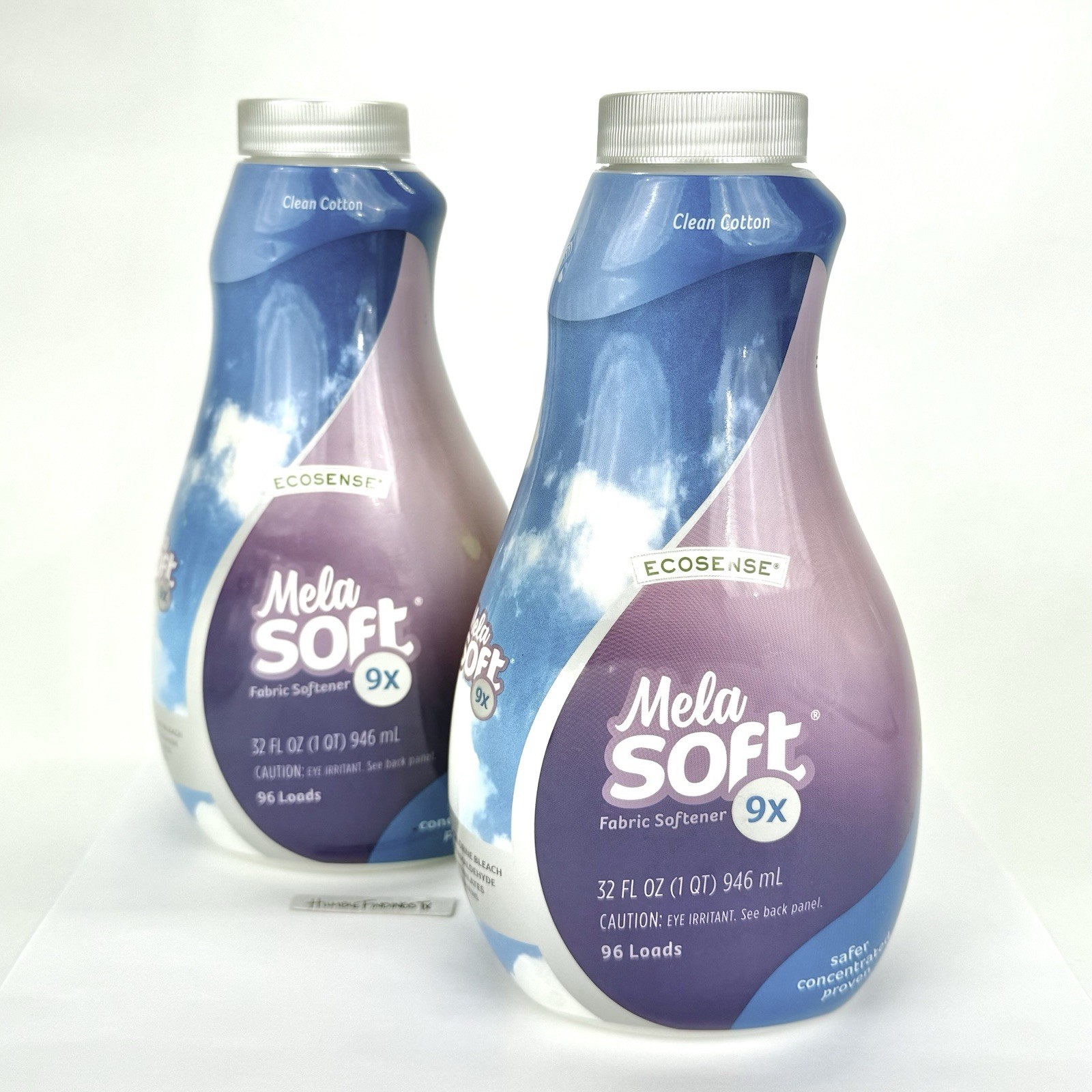2x MelaSoft CLEAN COTTON Fabric Softener 32oz Concentrated 9x Plant Based EcoSof