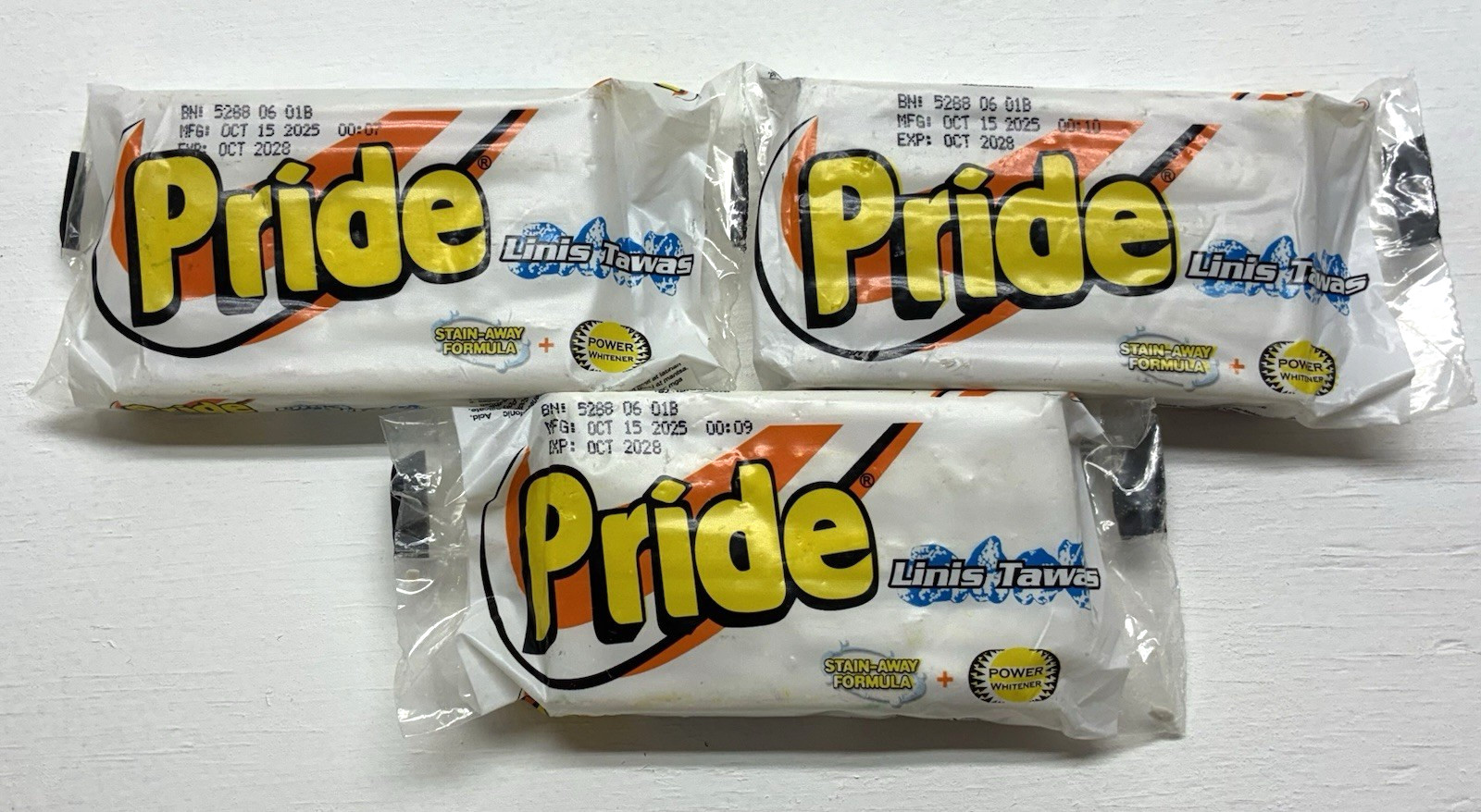 Pride Laundry Detergent Bar Soap 95g each pack Total 285g Lot of 3 New Sealed