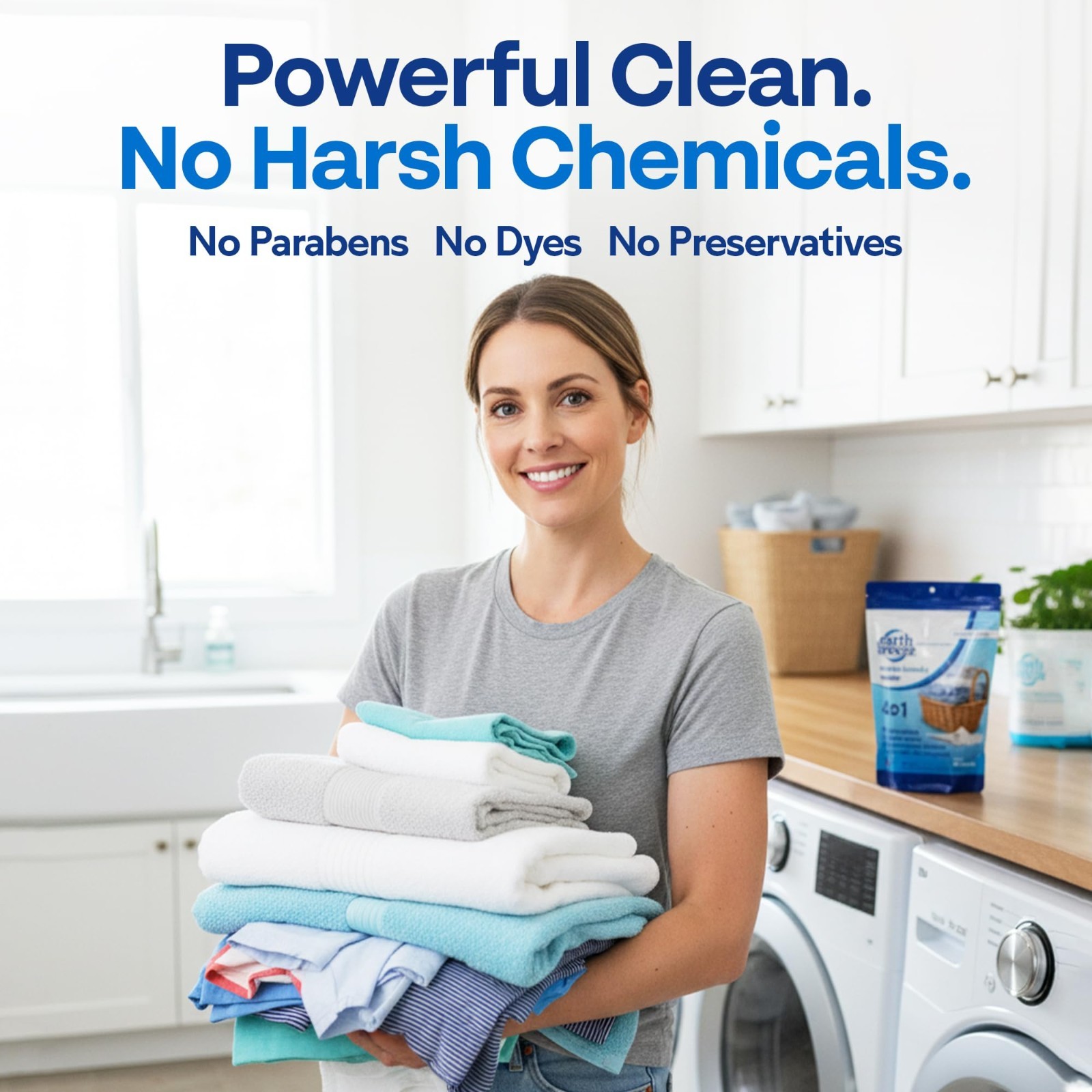 Powerful Enzyme Laundry Booster Powder 2lbs | 4-in-1 Deep Clean, Odor & Stain Fi
