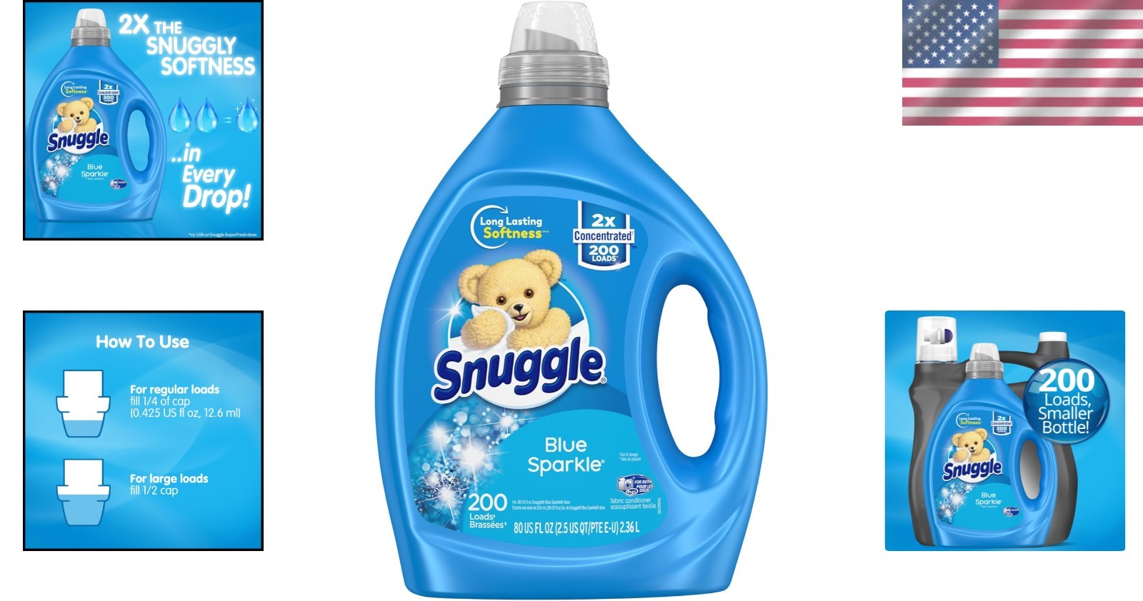 Blue Sparkle Liquid Fabric Softener – 2X Concentrated for Soft Freshness