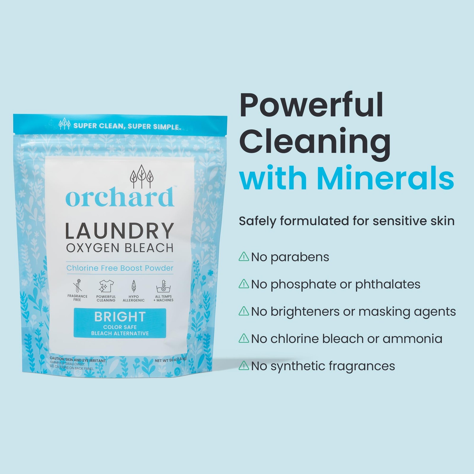 Orchard Oxygen Bleach Powder – Color Safe Stain Remover – Unscented Bleach Al…