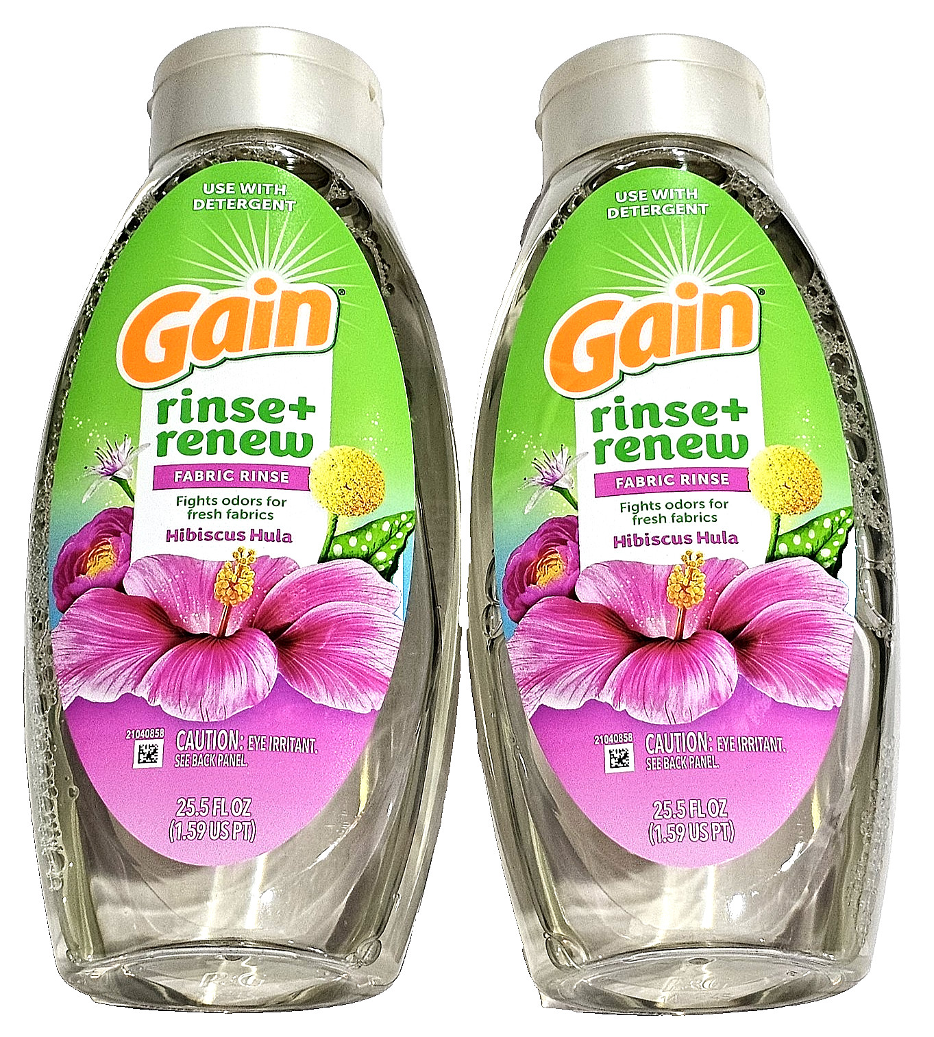 2 Pack Gain Rinse + Renew Fabric Rinse Fights Odor Hibiscus Hula 25.5oz