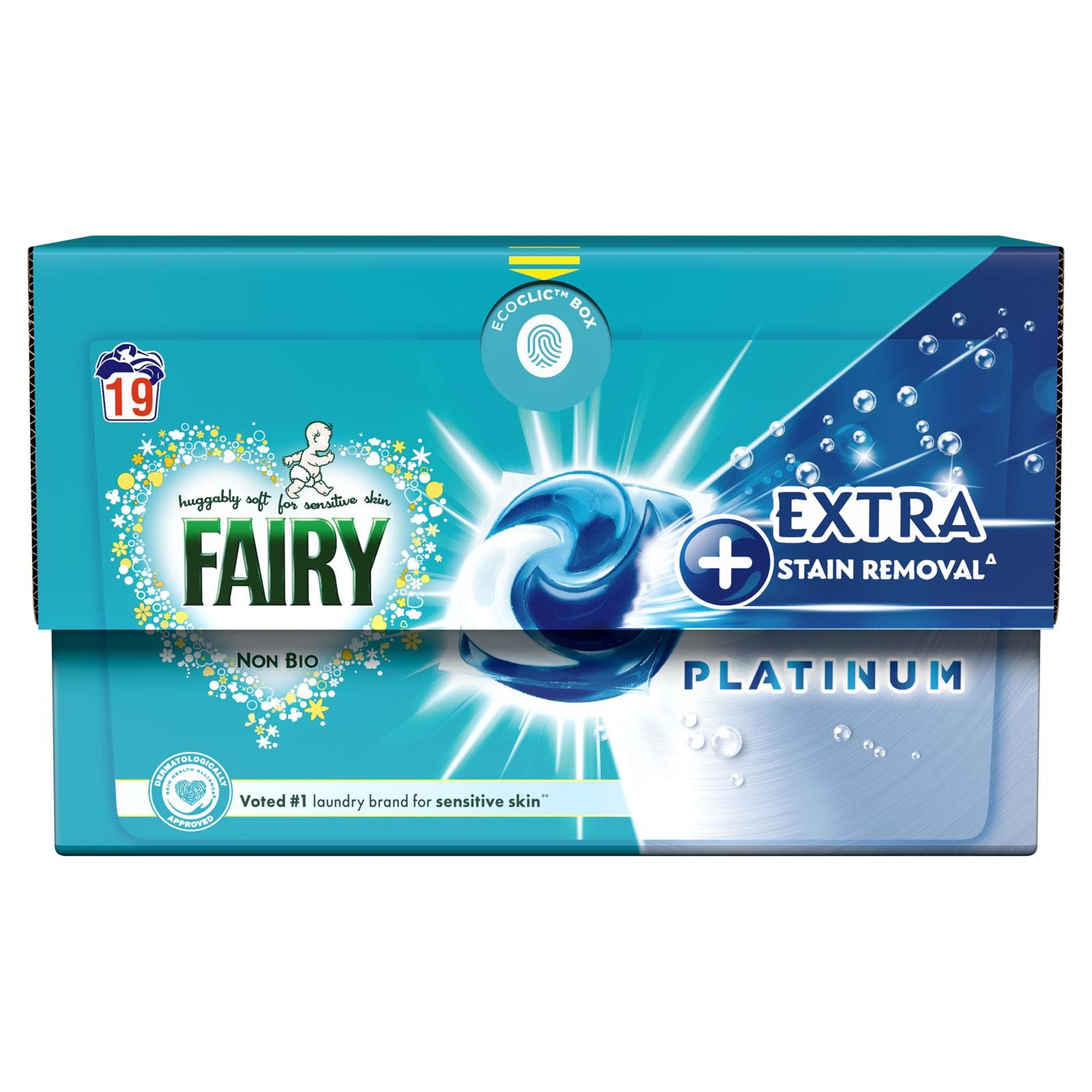 Fairy Platinum Sensitive Non Bio Laundry Pods 19 Washes