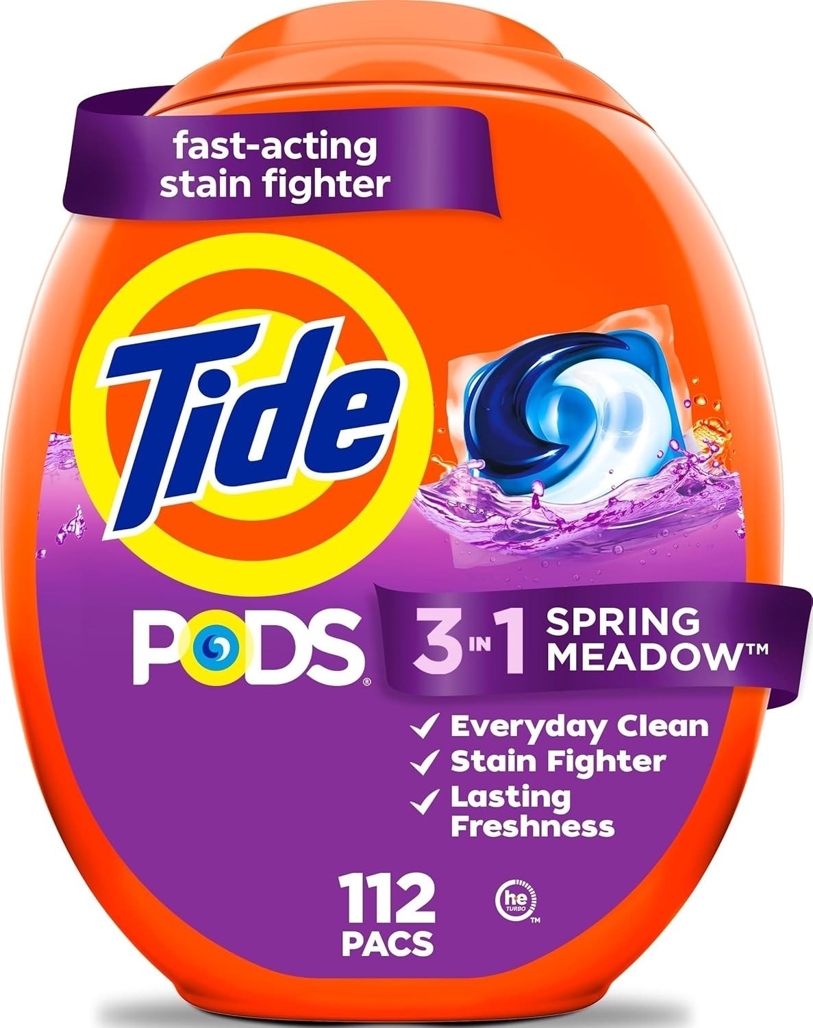 Tide PODS laundry detergent pacs, 3-in-1 Stain Remover, Odor Fighter, Color Prot