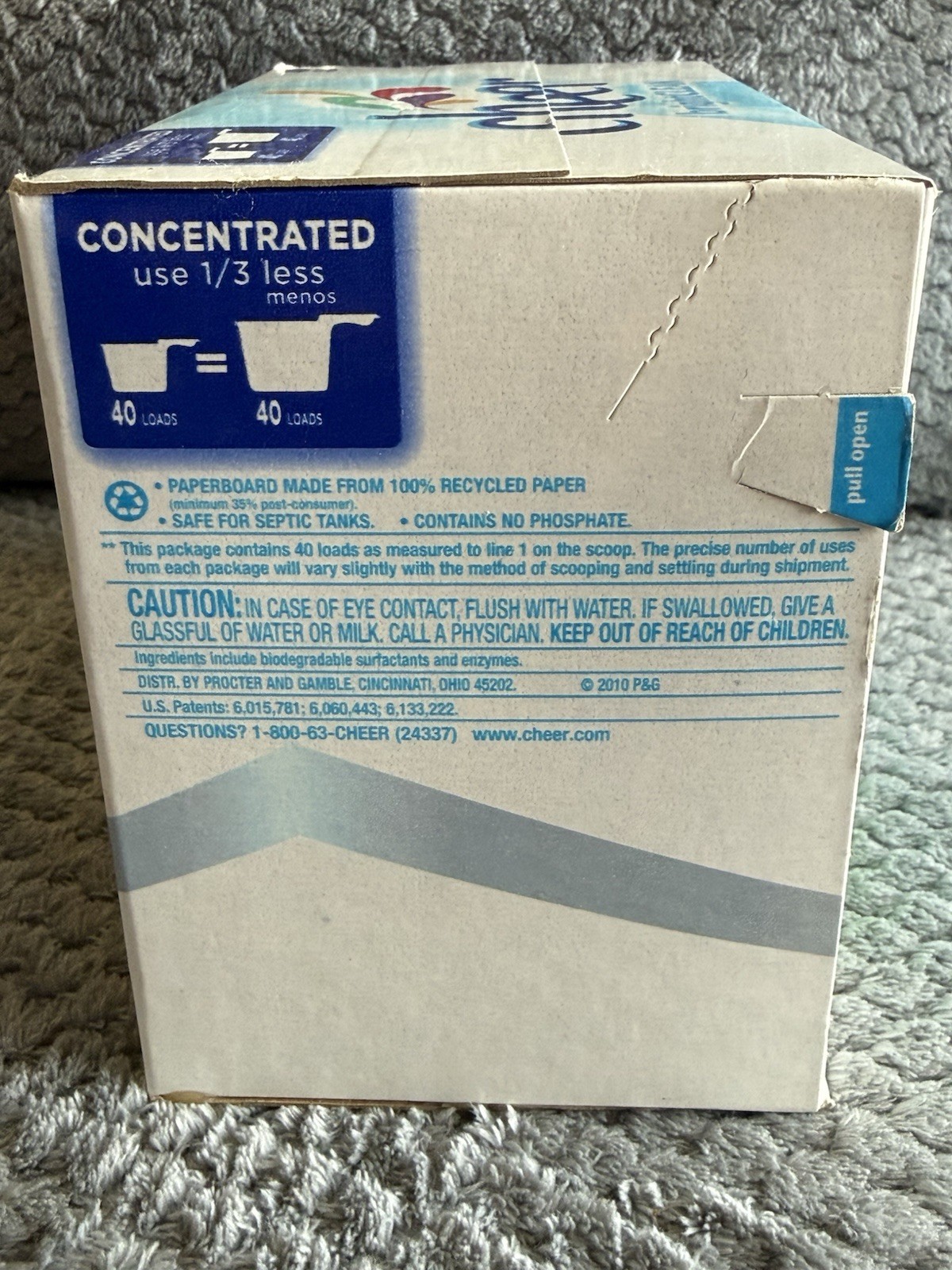 Cheer BrightCLEAN Free and Gentle Detergent 56oz 40 Loads Free of Dyes & Perfume