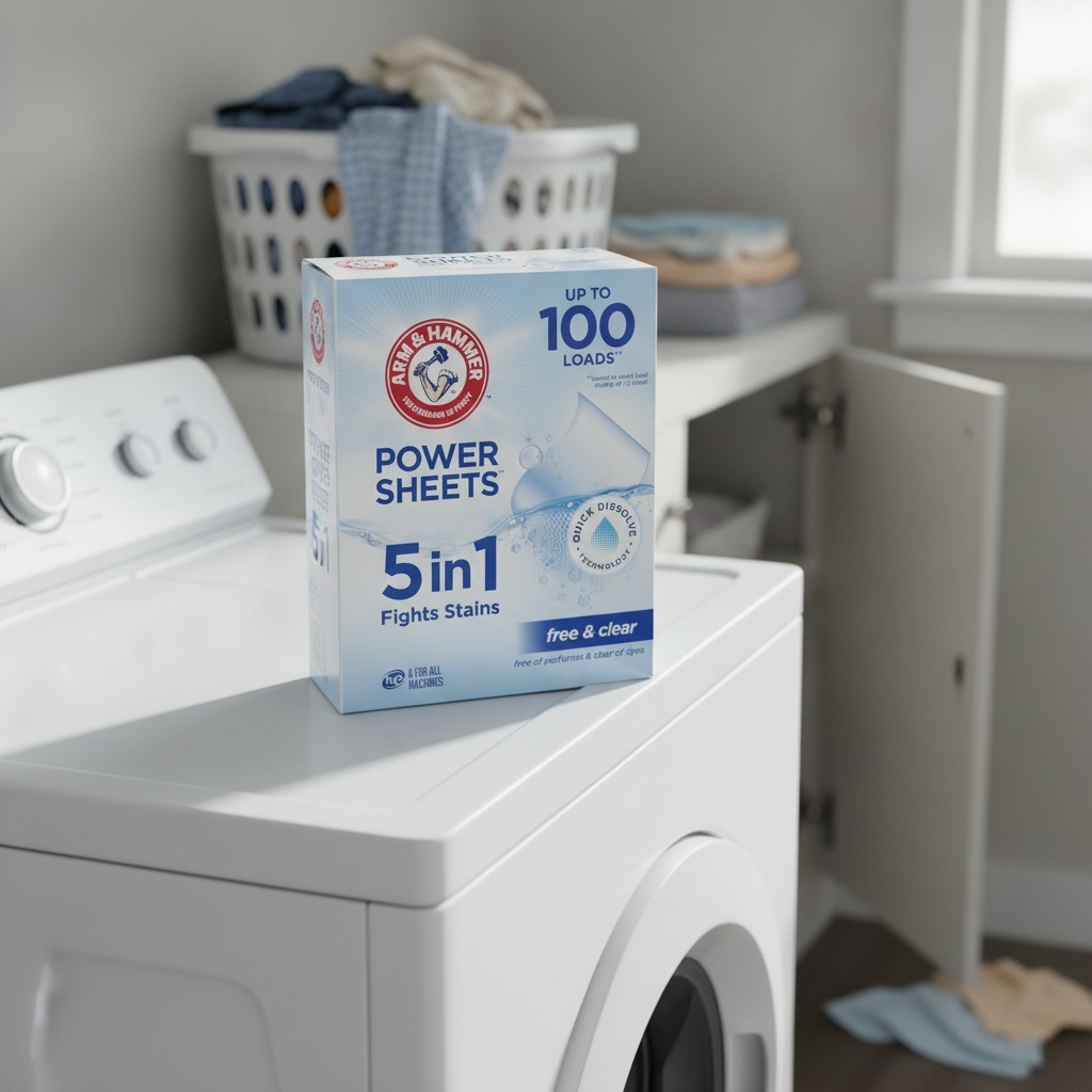 5-in-1 Laundry Detergent Sheets Fragrance Free 50 Count Up to 100 Loads