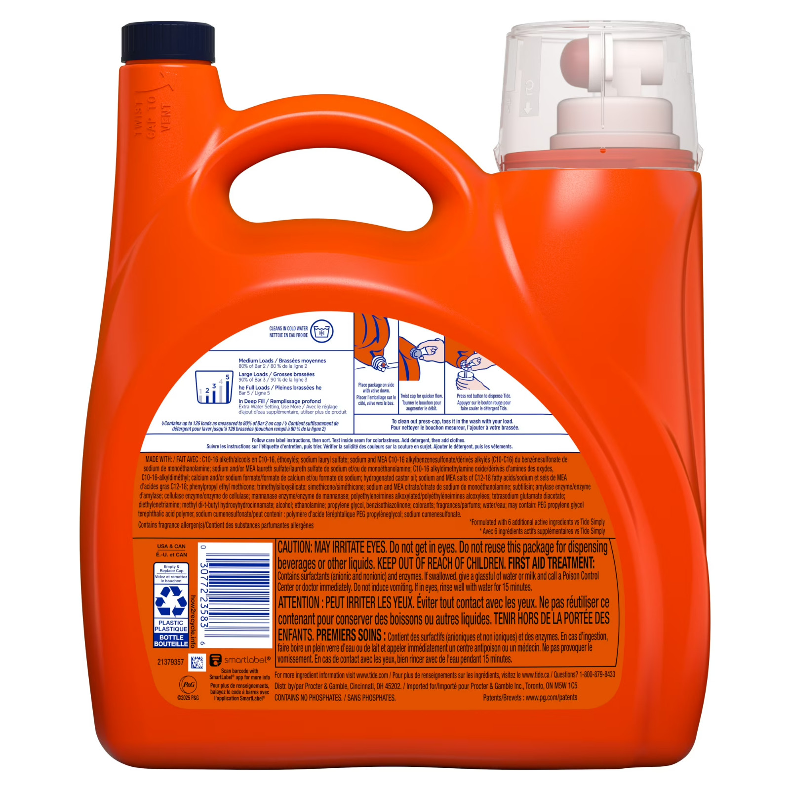 2 Pack Tide Liquid Laundry Detergent Original Scent 132 fl oz 100 Loads HE