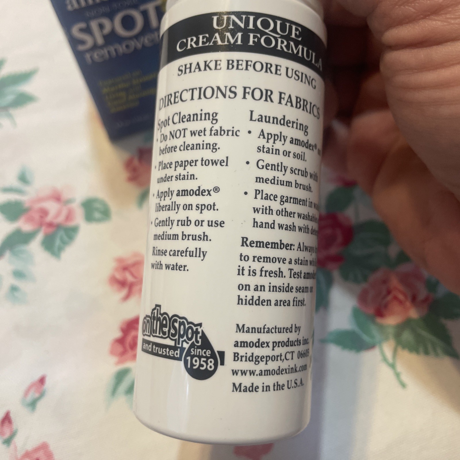 2~Amodex Spot Remover Ink & Stain Remover 4oz Bottle Nontoxic New Made In USA
