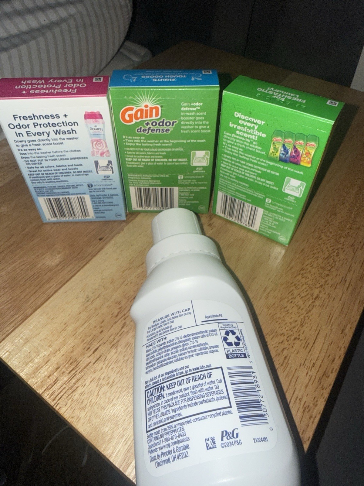 Tide Free & Gentle 8 fl oz Liquid Detergent + Gain/Downy Boosters 4pk