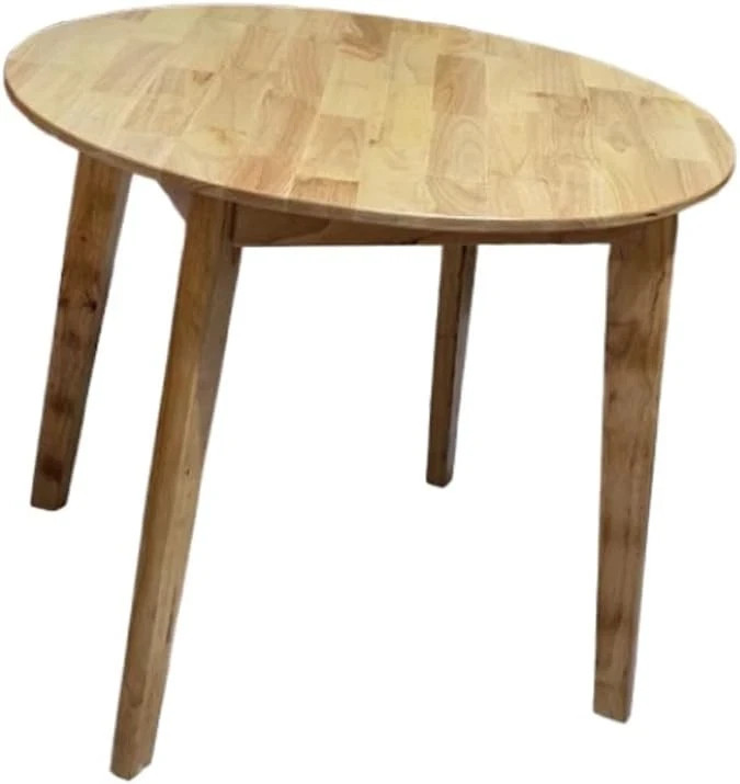 34.7″ Solid Wood Round Dining Table for Indoor/Outdoor Use, Easy Assembly