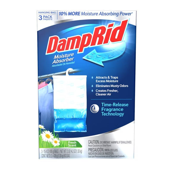 DampRid Fresh Scent Hanging Moisture Absorber, 3 Pack Free & Fast Shipping
