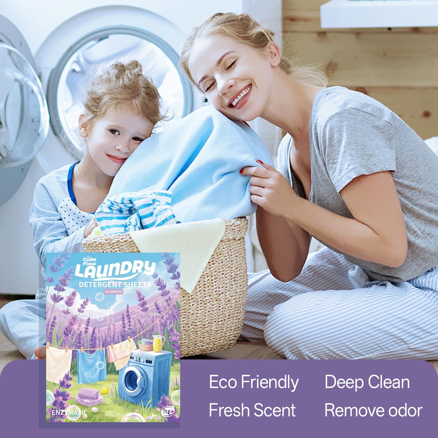 Laundry Detergent Sheets, 40 Loads, Lavender Scent
