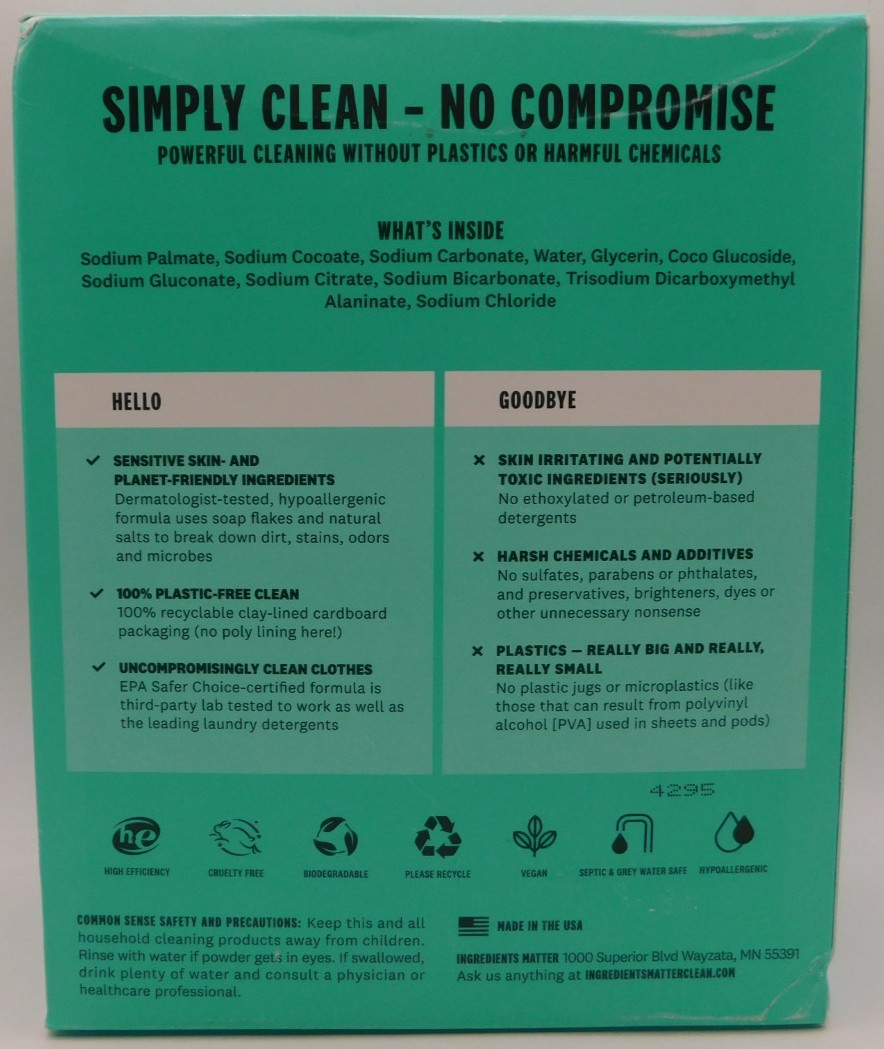Ingredients Matter Ultra Concentrated Powder Laundry Soap 60 Loads, 30oz New