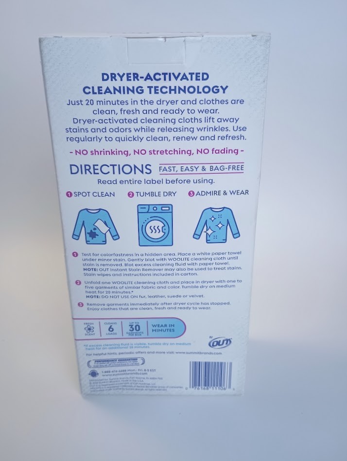 Woolite At-Home Dry Cleaner 20 Min 6 Cloths Fresh Scent Discontinued New Sealed