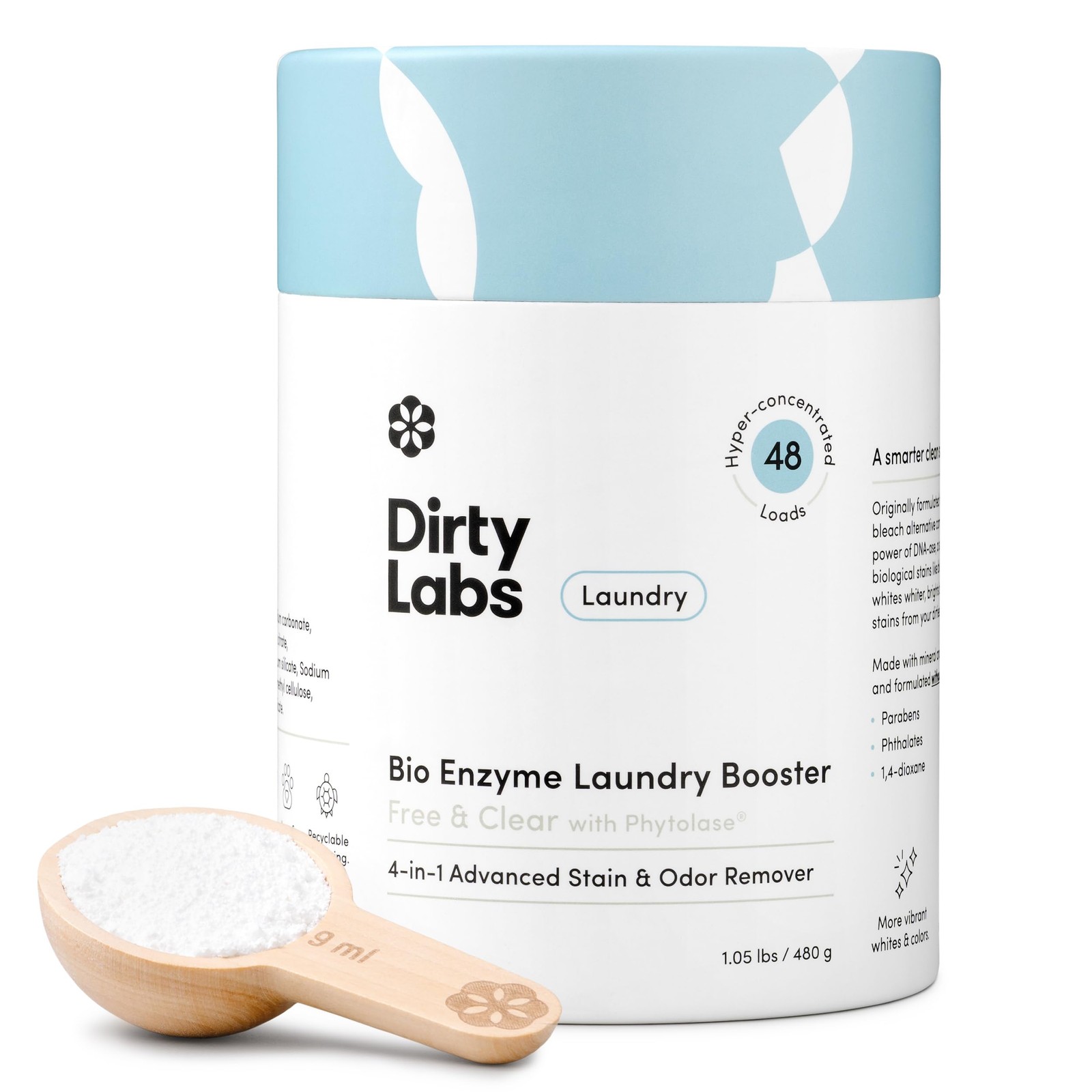 Scent Free Bio Enzyme Laundry Booster Powder 48 Loads Nontoxic Biodegradable