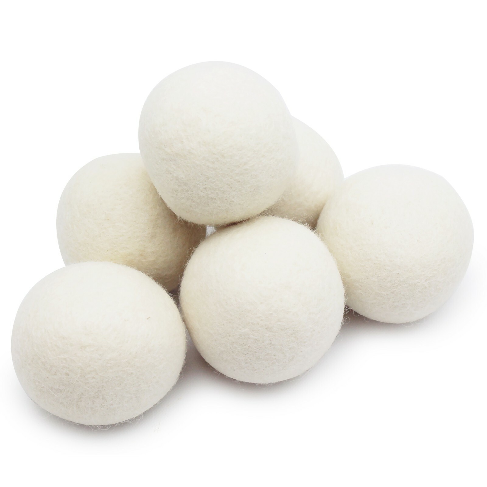 XL 6 Pack EcoJeannie Wool Dryer Balls – 100% Virgin New Zealand Wool, Min 3″ 58g