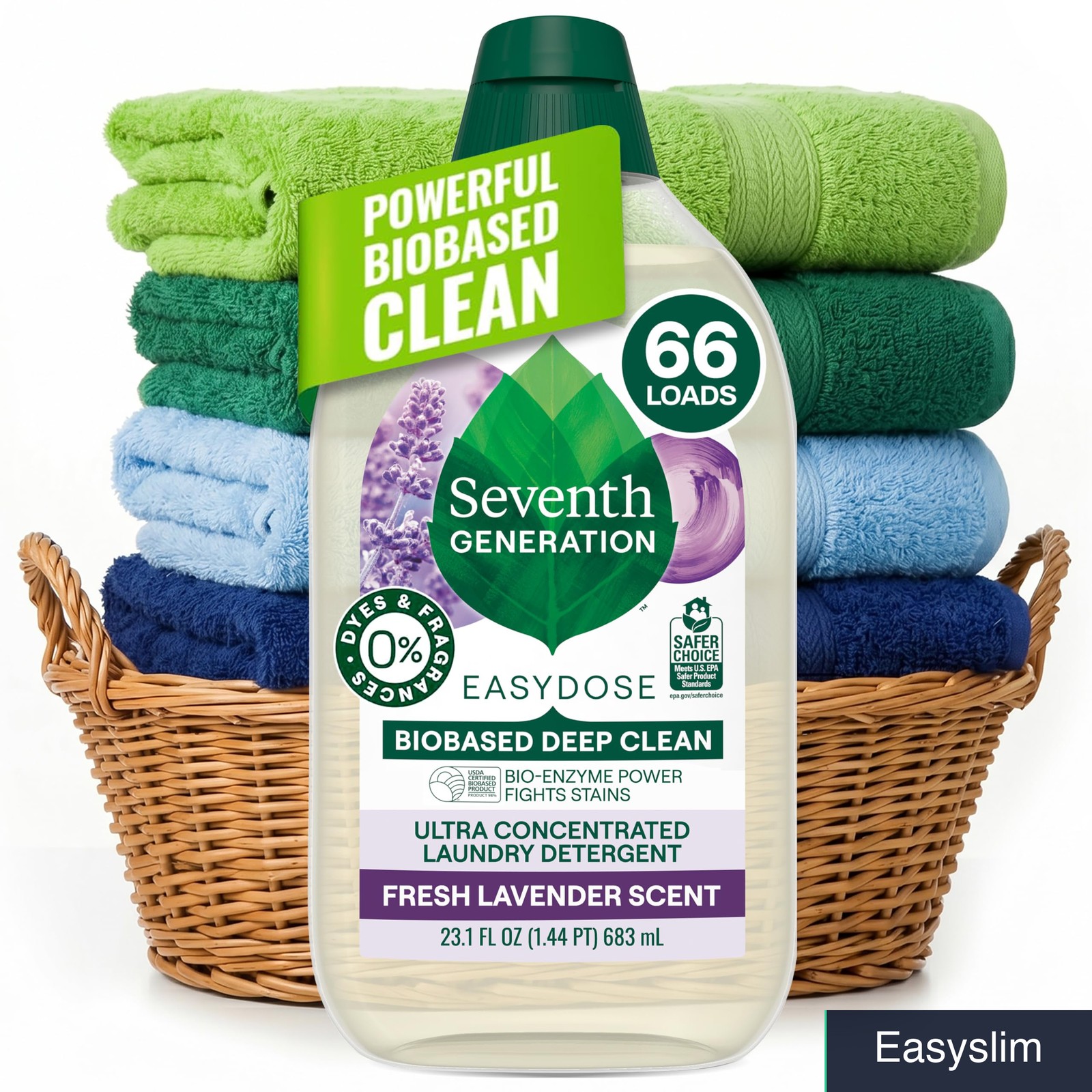 Laundry Detergent 23 oz Ultra Concentrated Fresh Lavender Scent 66 Loads
