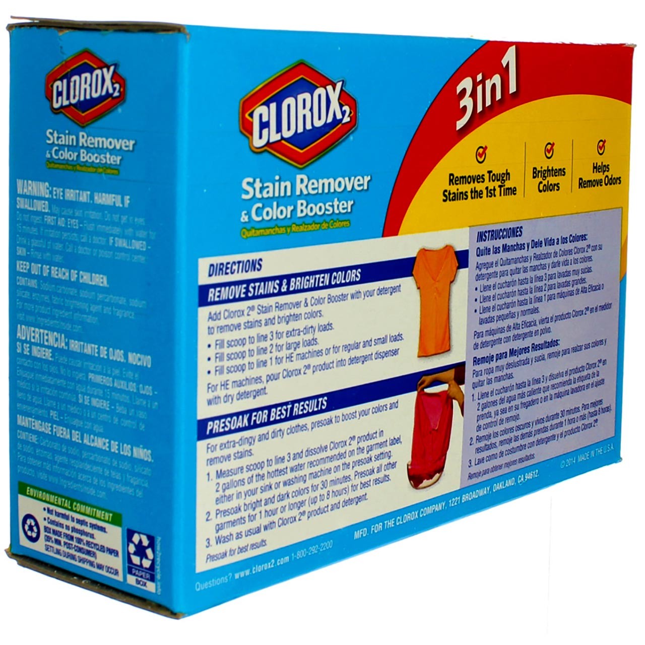 Clorox 2 Stain Remover & Color Booster Powder, Regular, 49.2 oz