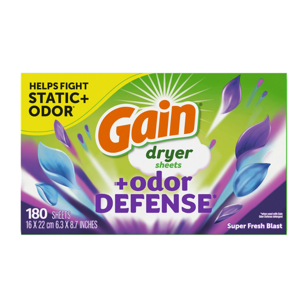Gain Fabric Softener Dryer Sheets +Odor Defense, Super Fresh Blast Scent, 360 Ct