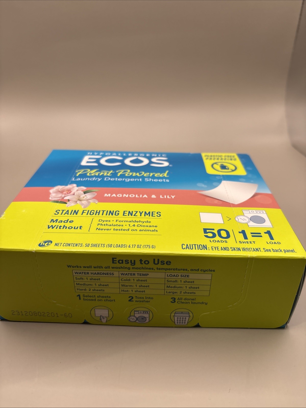 ECOS Laundry Detergent Sheets Magnolia & Lily 50 Count Plant Powered NEW