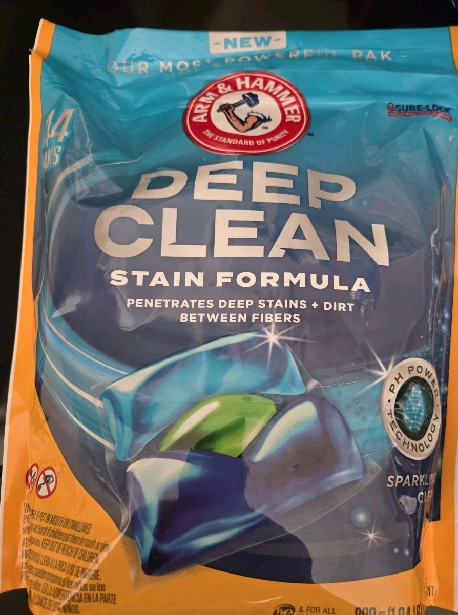 Arm & Hammer Deep Clean Stain Formula-44 Count Power Paks, Sparkling Clean Scent
