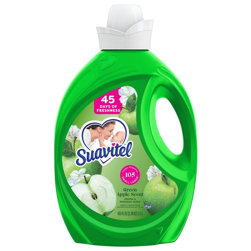 Fabric Conditioner Liquid Fabric Softener Green Apple Scent, 105 fl oz