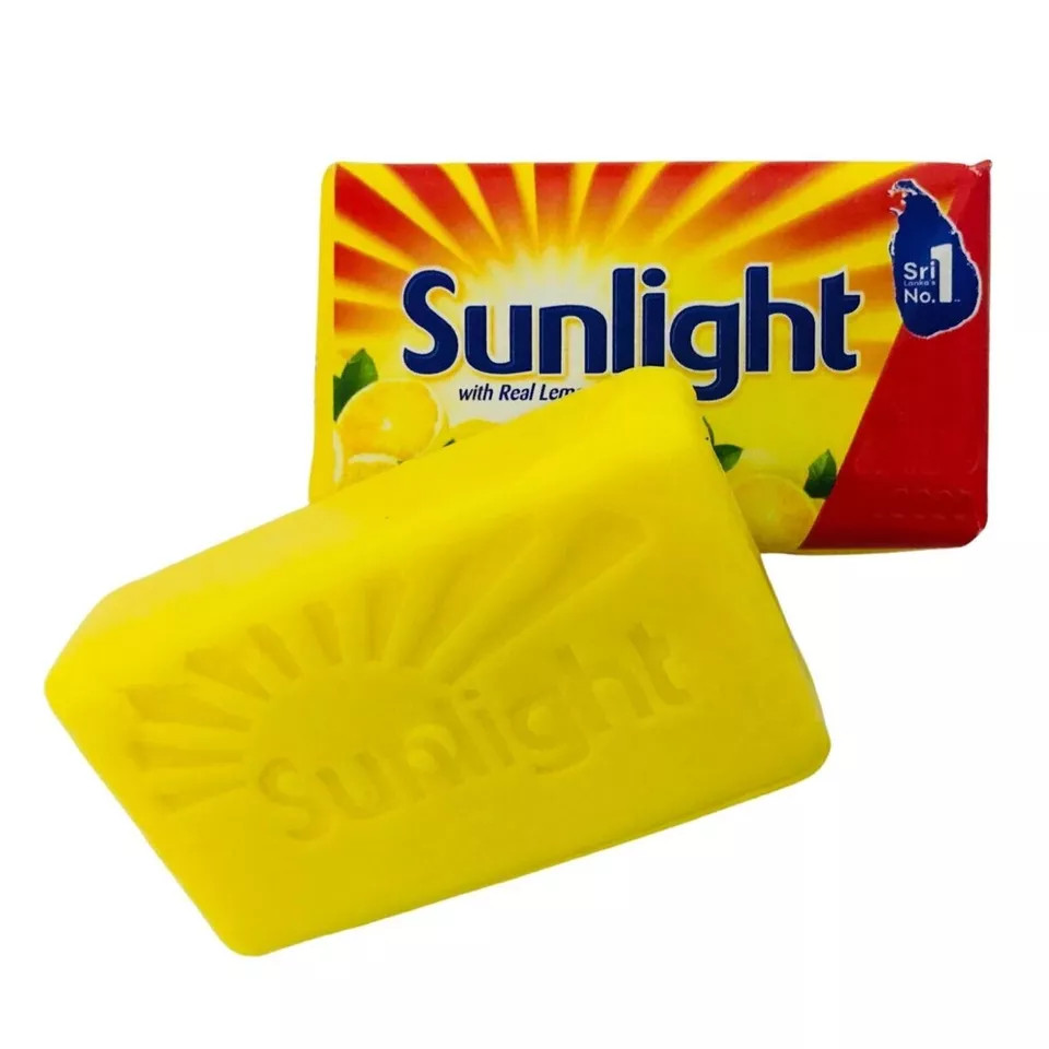 SUNLIGHT Laundry Bar Soap Fresh Lemon Scent 110g x 4 | Budget Pack |