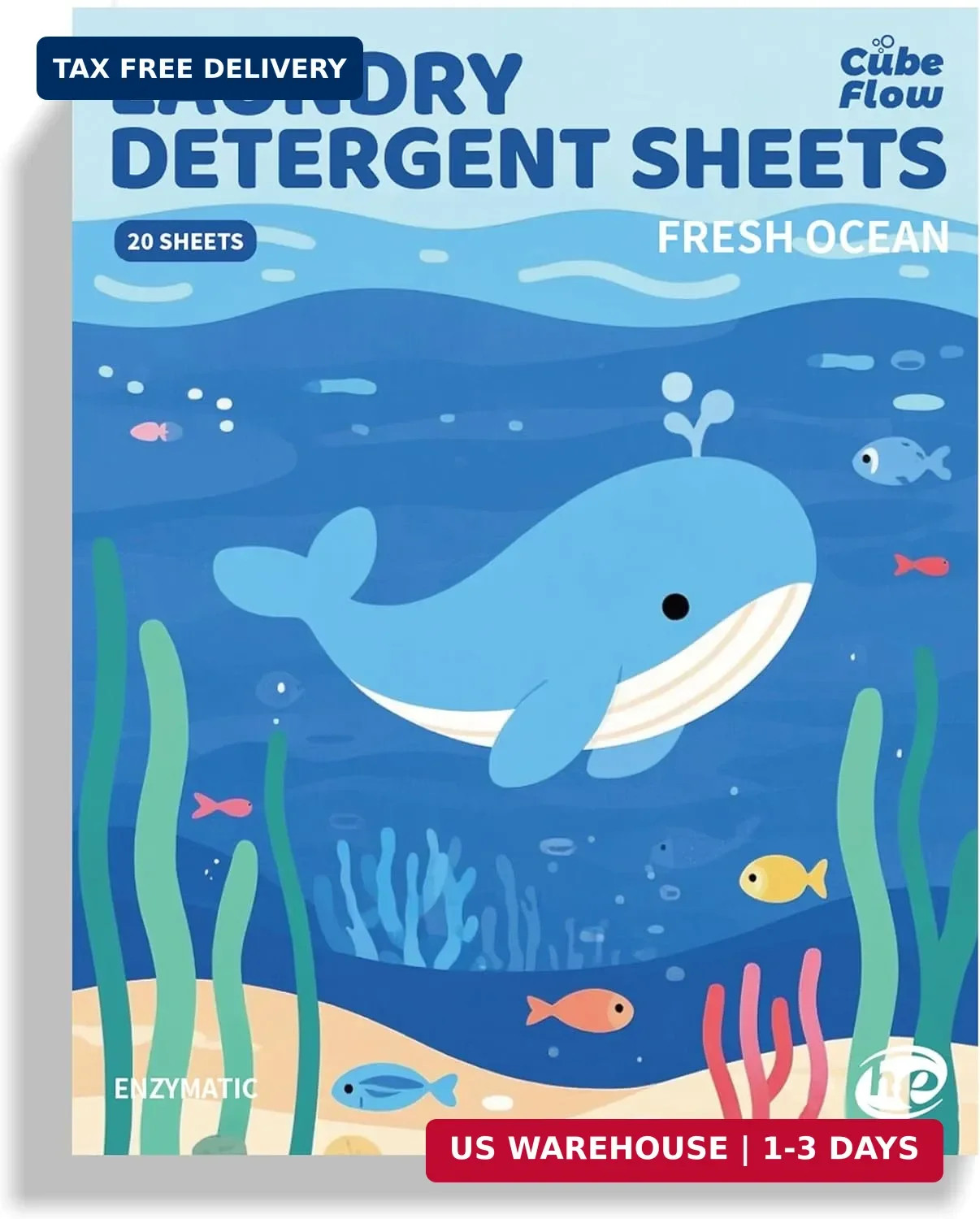 Fresh Ocean Laundry Sheets – Plastic Free Eco Friendly 40 Loads