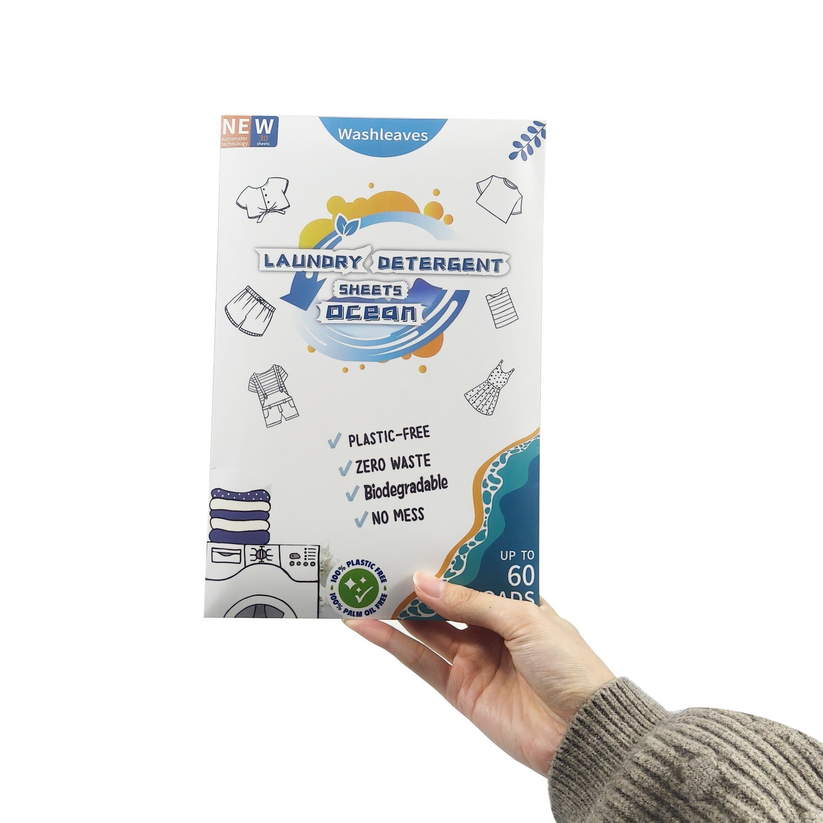 Eco Friendly Laundry Detergent Sheets (60-100 sheets 200 loads) Plant based Free