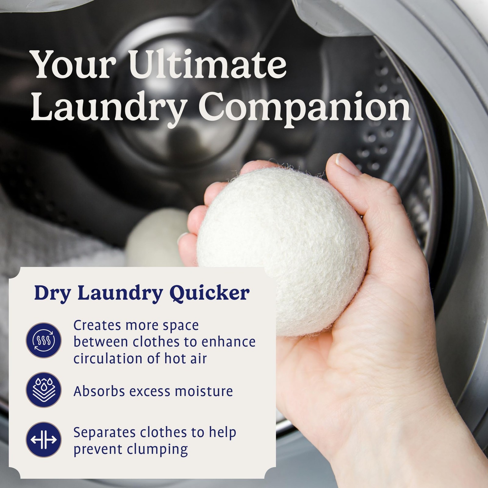 Handy Laundry Wool Dryer Balls – Natural Fabric 6 Count (Pack of 1),