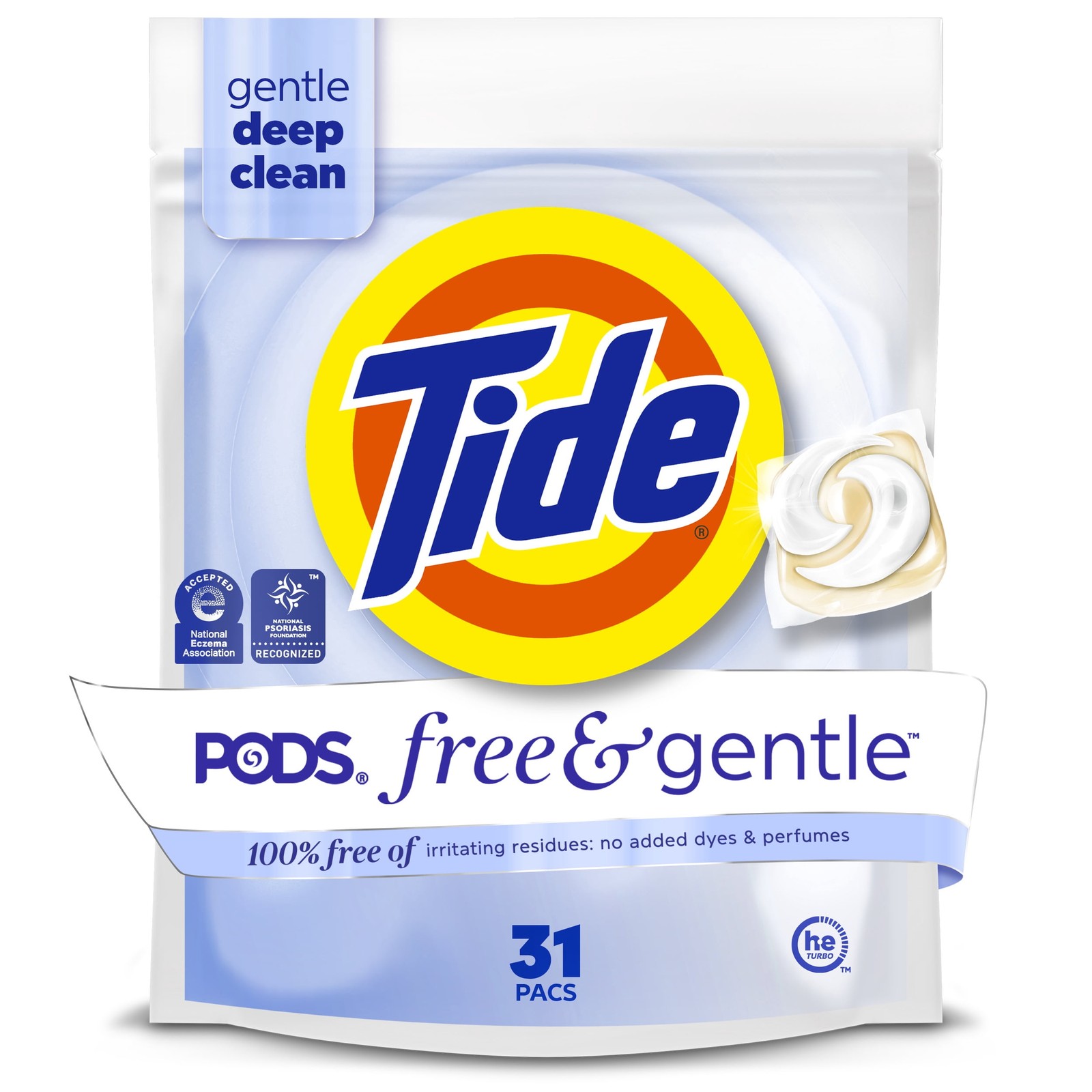 4Pack Unscented Hypoallergenic Laundry Pods 31ct Gentle Sensitive Skin Soap Pacs