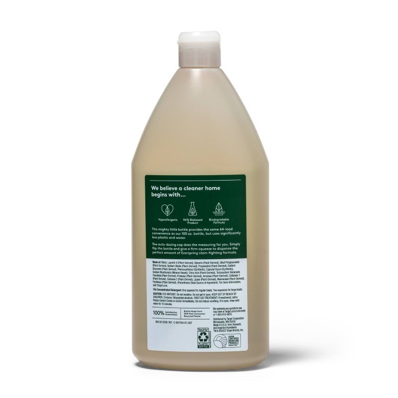 Unscented Free & Clear Ultra-Concentrated Liquid Laundry Detergent 64 Loads –