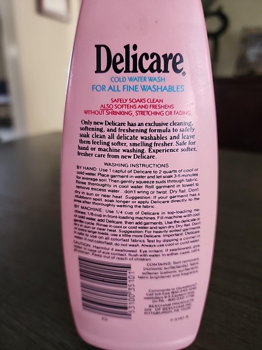 Vtg Delicare Cold Water Wash for All Fine Washables 8fl oz 90% Full Delicate