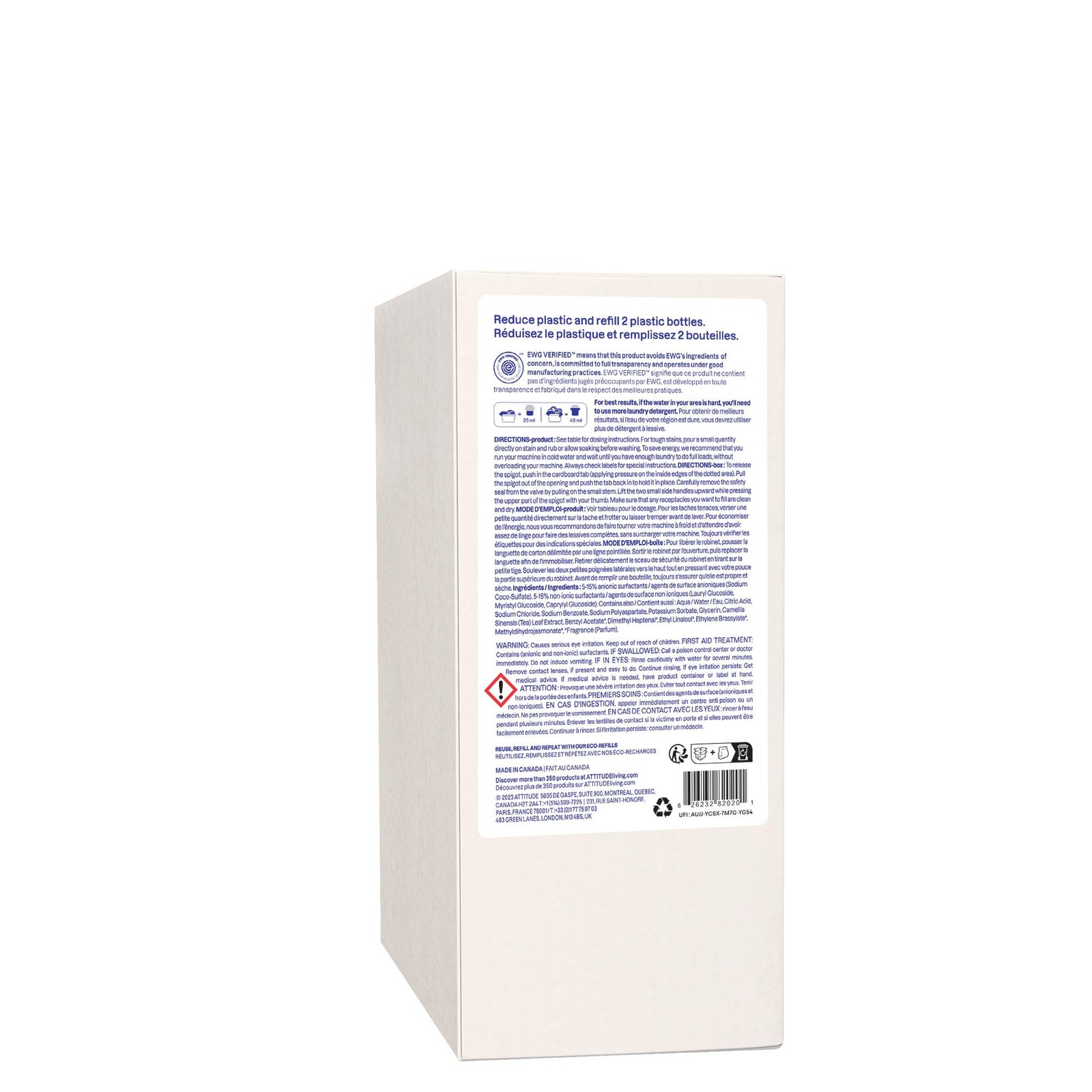 Laundry Detergent, EWG Verified, Plant and Mineral-Based Formula, HE Compatib…