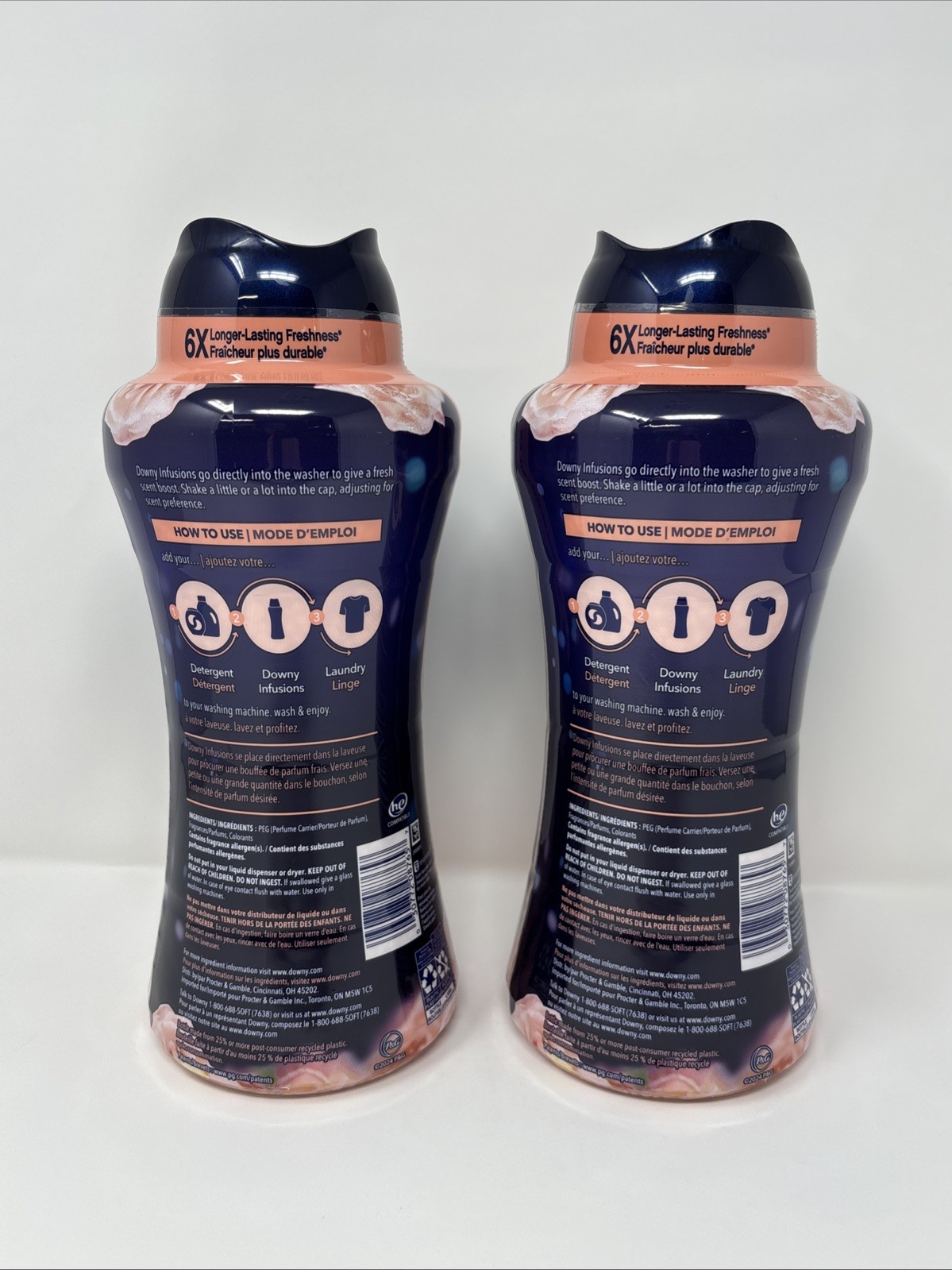 2X 24 Oz 1.5 Lb Downy Infusions Bliss Sparkling Amber & Rose Scent Booster Beads