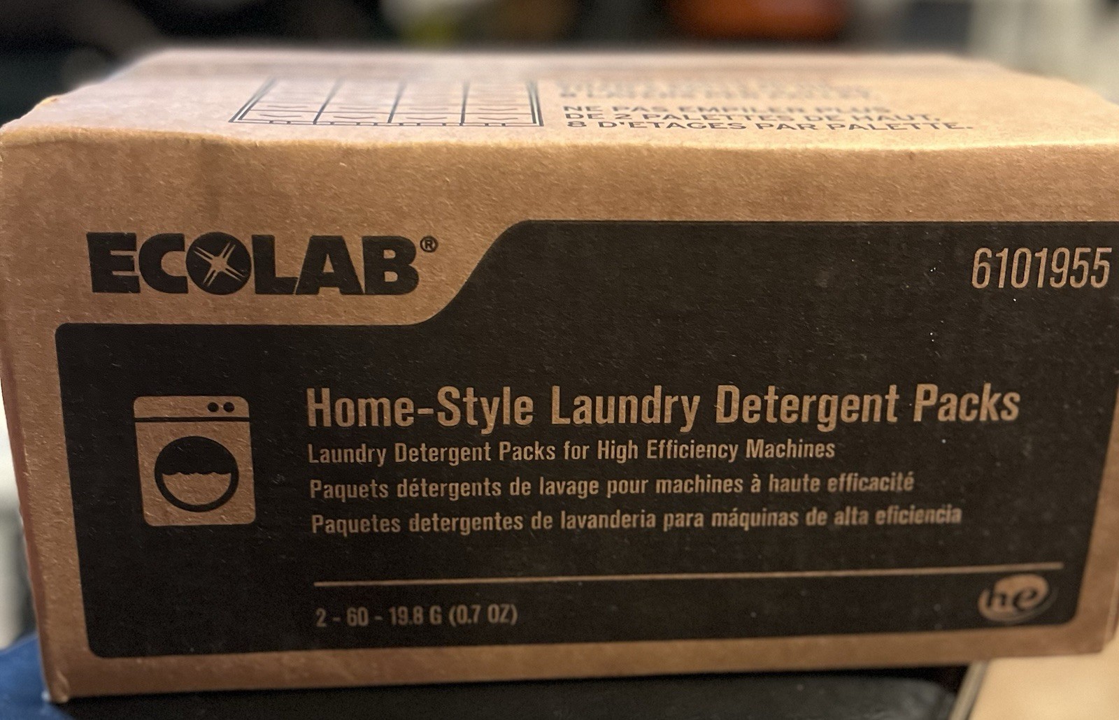 Ecolab 6101955 Laundry Detergent Packs 2×60 0.7oz High Efficiency Machines